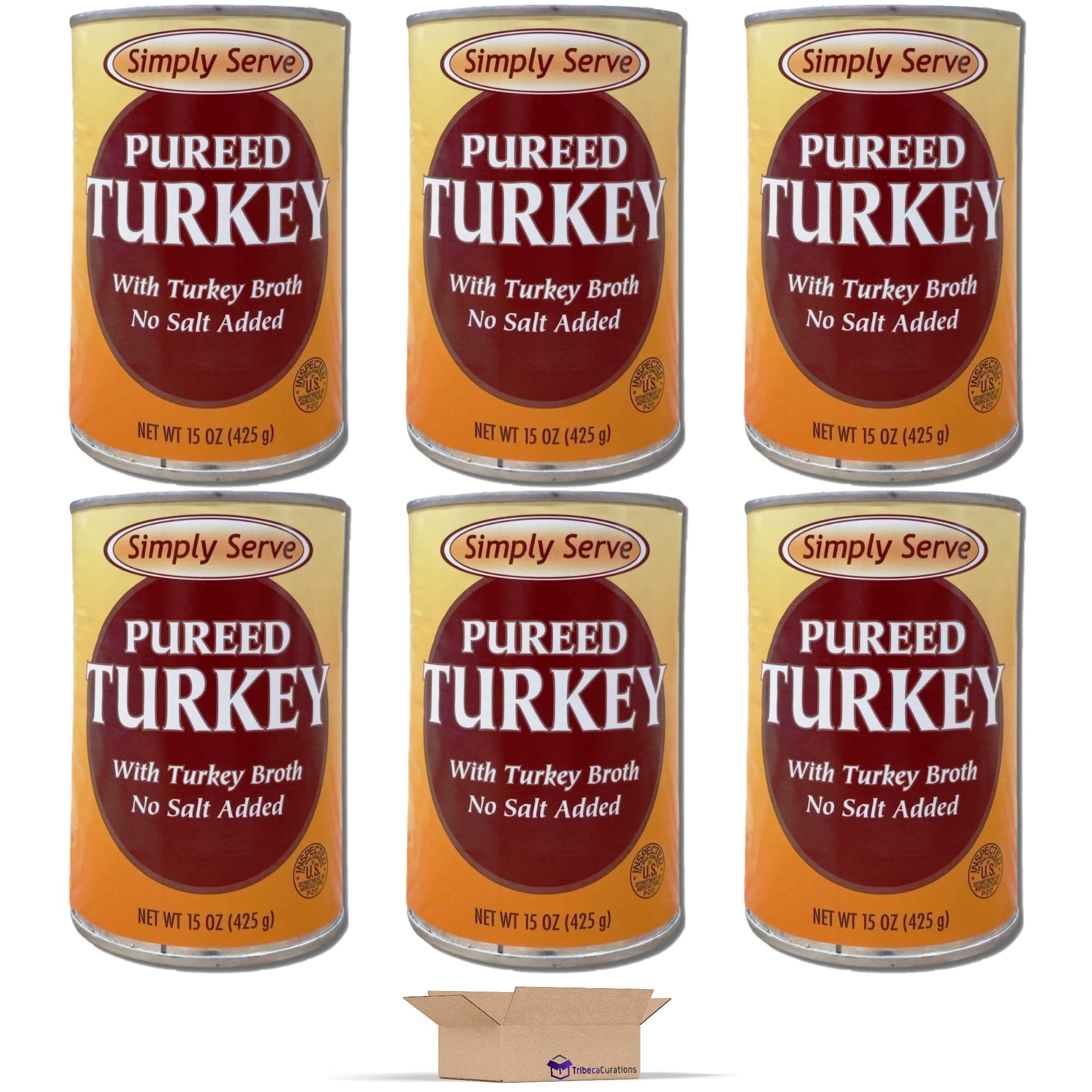 Simply Serve Pureed Turkey Value Pack | 15 Ounce Can | Pack of 6 3