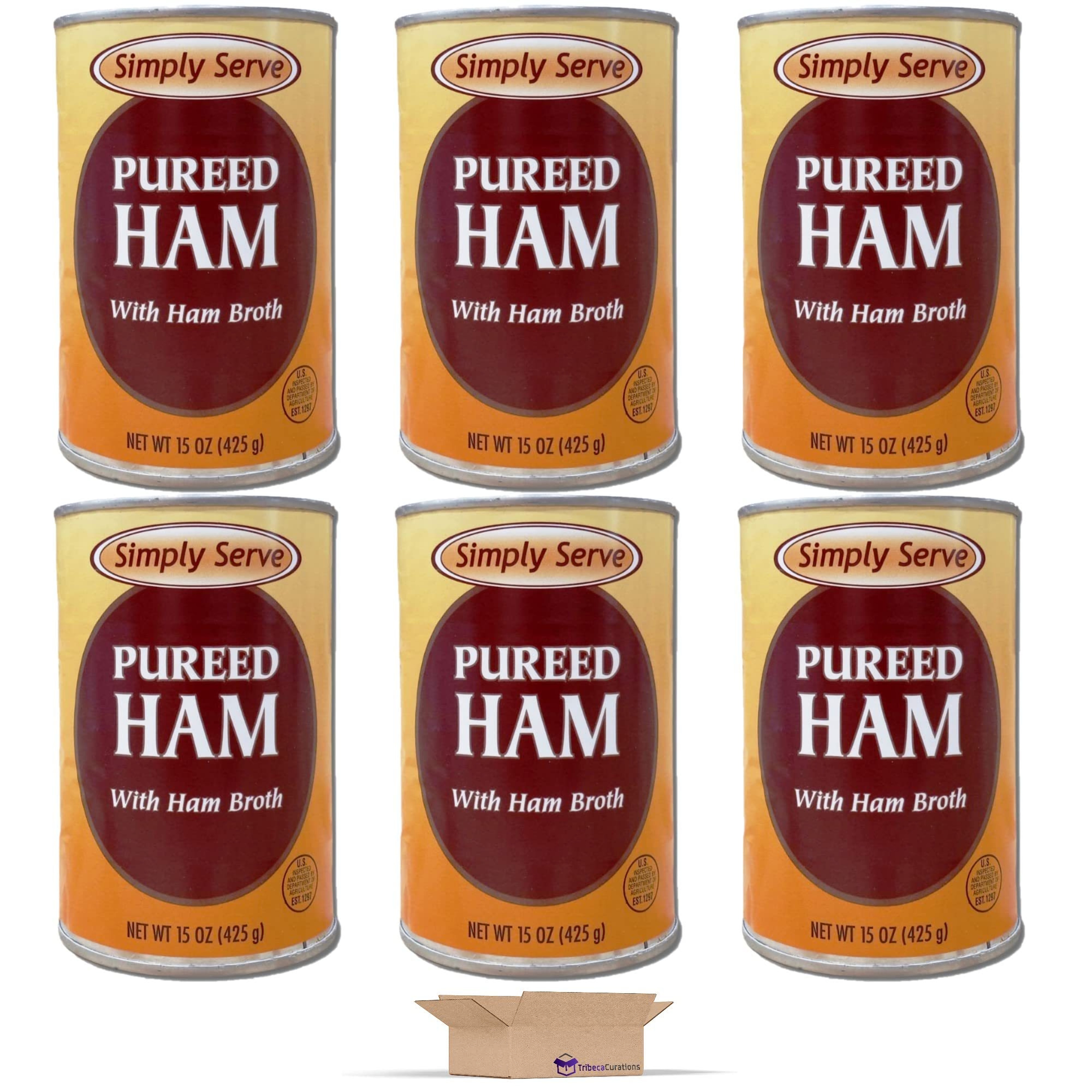 Simply Serve Pureed Ham Value Pack | 15 Ounce Can | Pack of 6 3