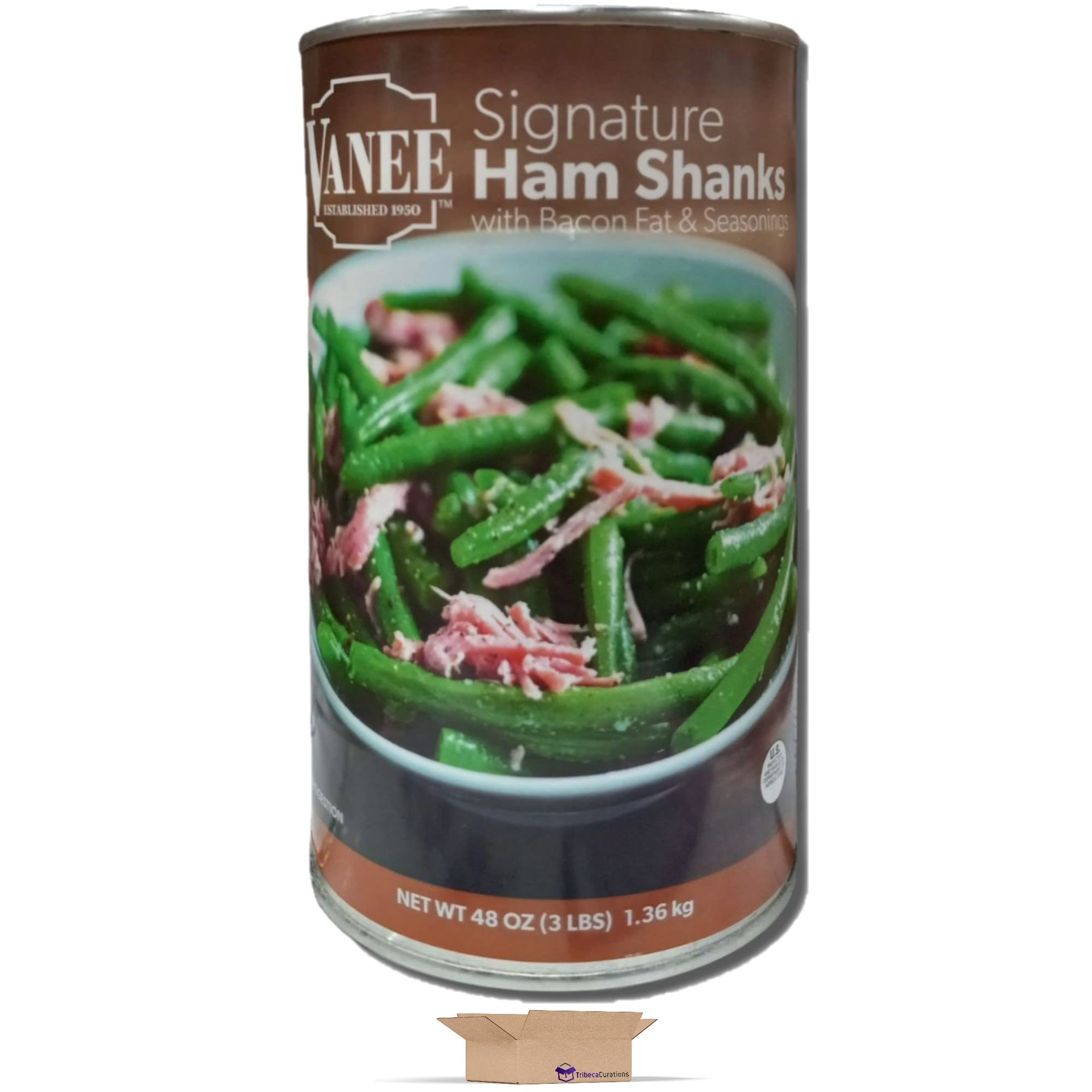Vanee Signature Ham Shanks With Bacon Fat Value Pack | 48 Ounce Can | Pack of 2 3