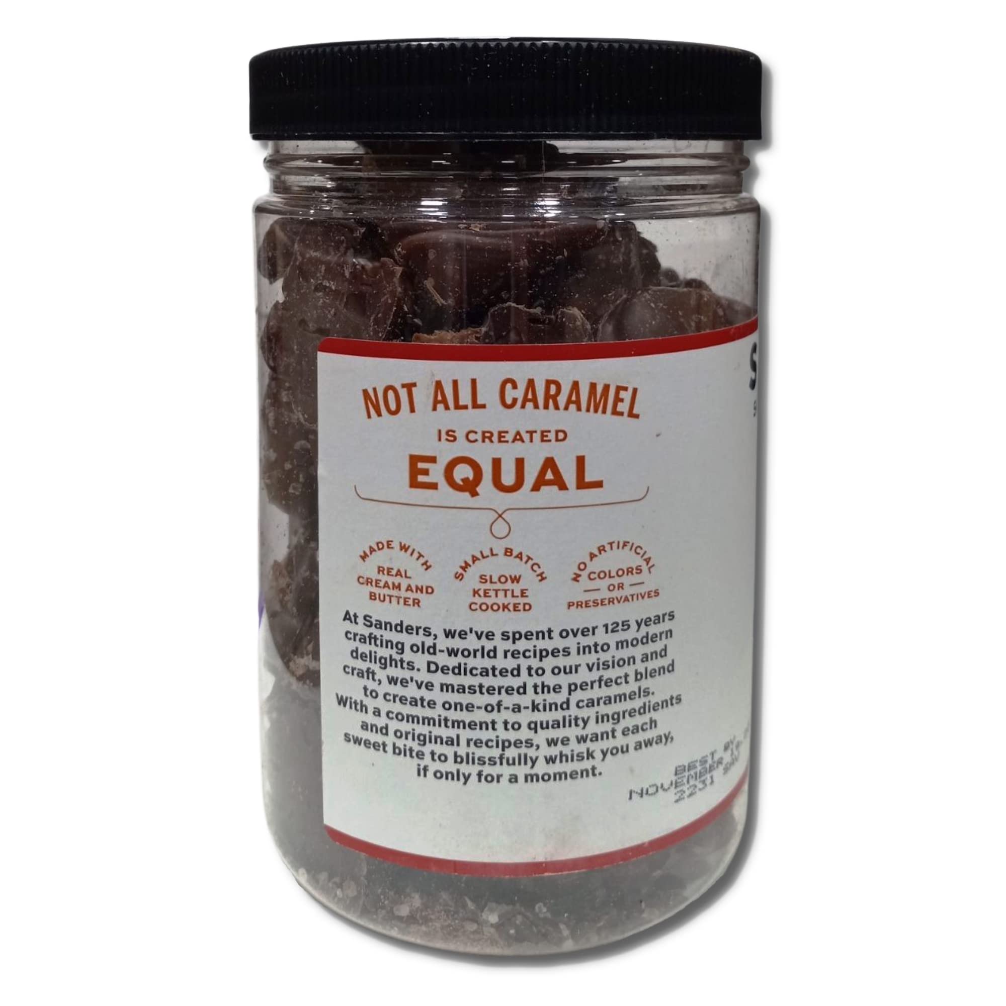 Small Batch Dark Chocolate Sea Salt Caramel Thins | 18 Ounce Jar | Pack of 2 5