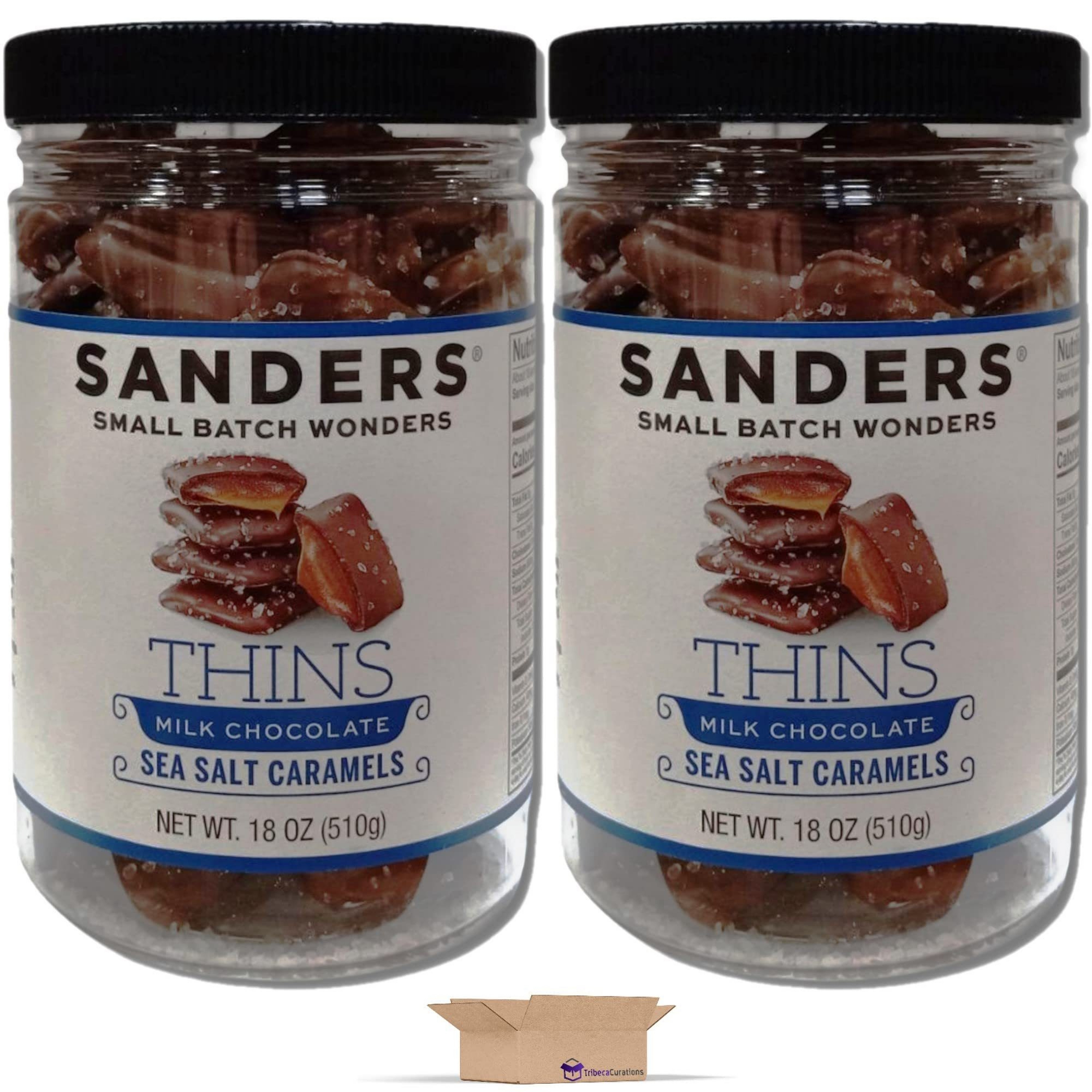 Small Batch Milk Chocolate Sea Salt Caramel Thins | 18 Ounce Jar | Pack of 2 - Imagen 3 de 6