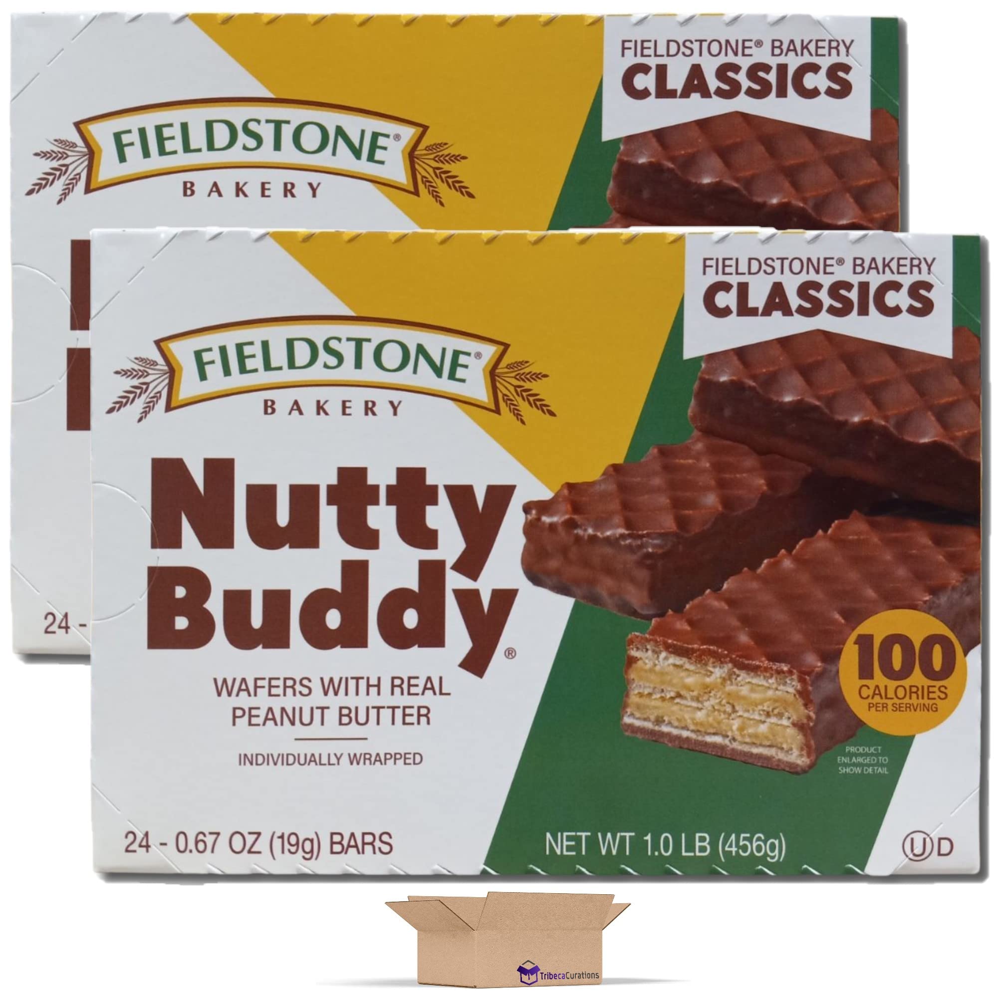 Fieldstone Bakery Chocolate Covered Wafers & Peanut Butter | 24 Count Box | 2 Packs 3