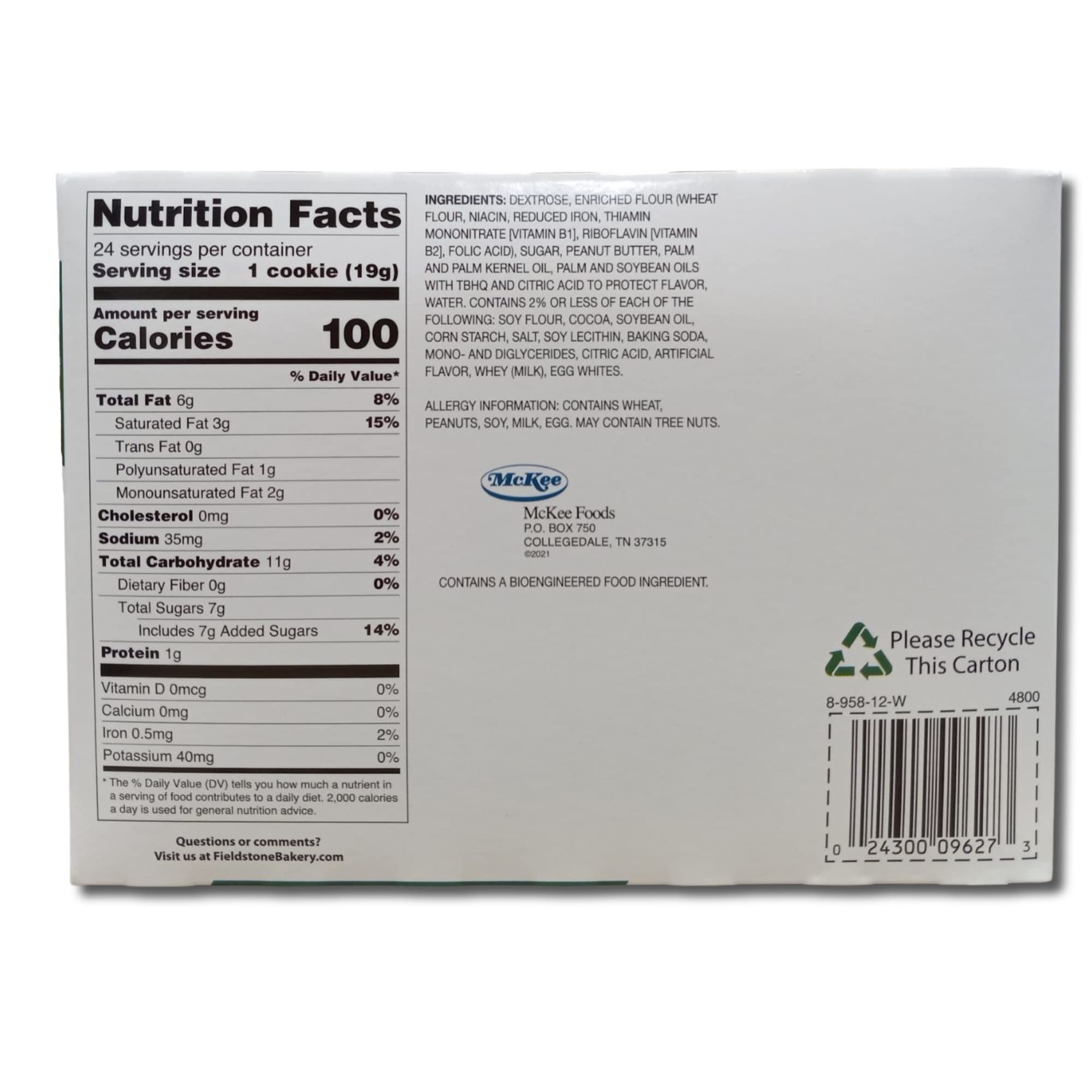 Fieldstone Bakery Chocolate Covered Wafers & Peanut Butter | 24 Count Box | 2 Packs 4