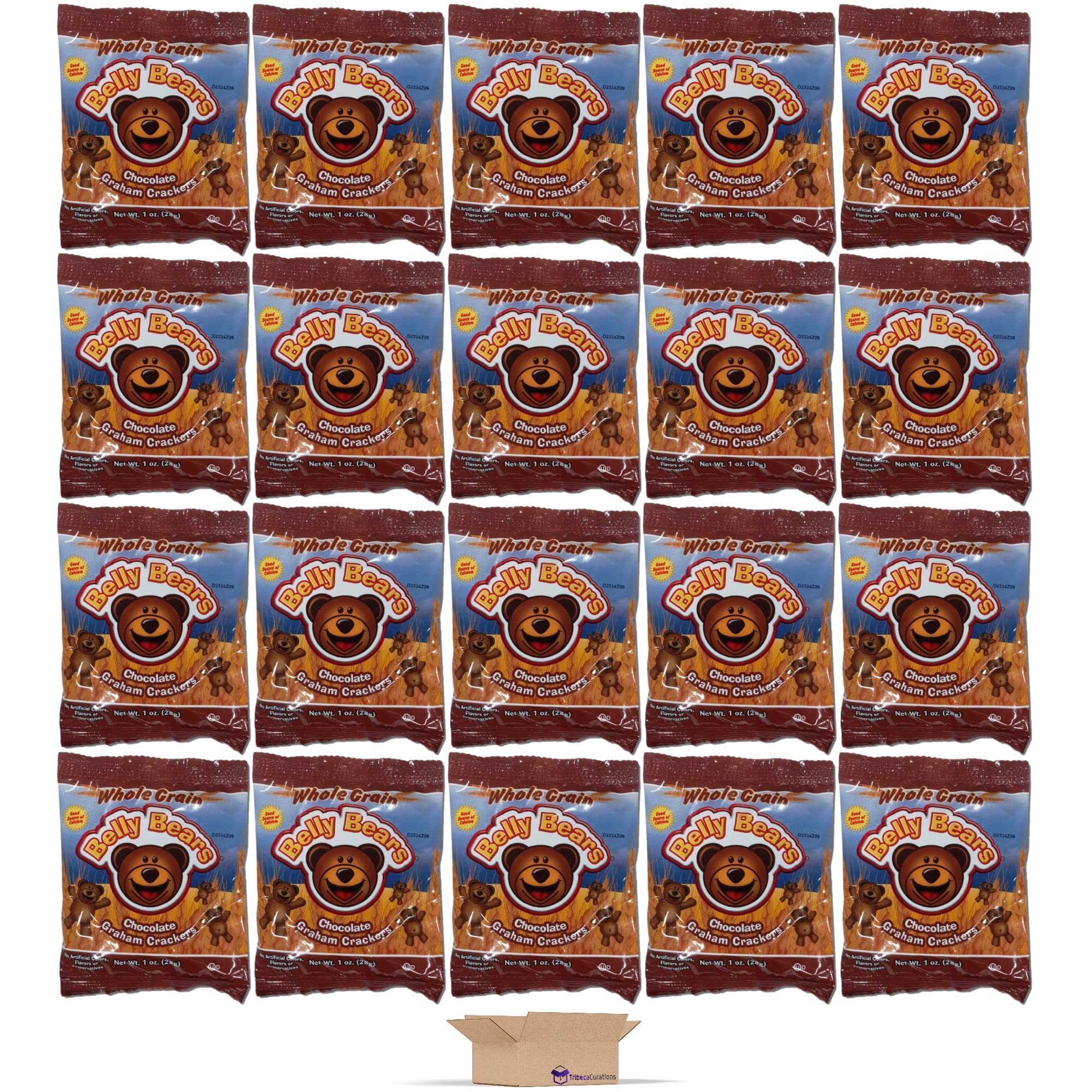 Whole Grain Chocolate Belly Bears School Graham Crackers, 20 Packs 3