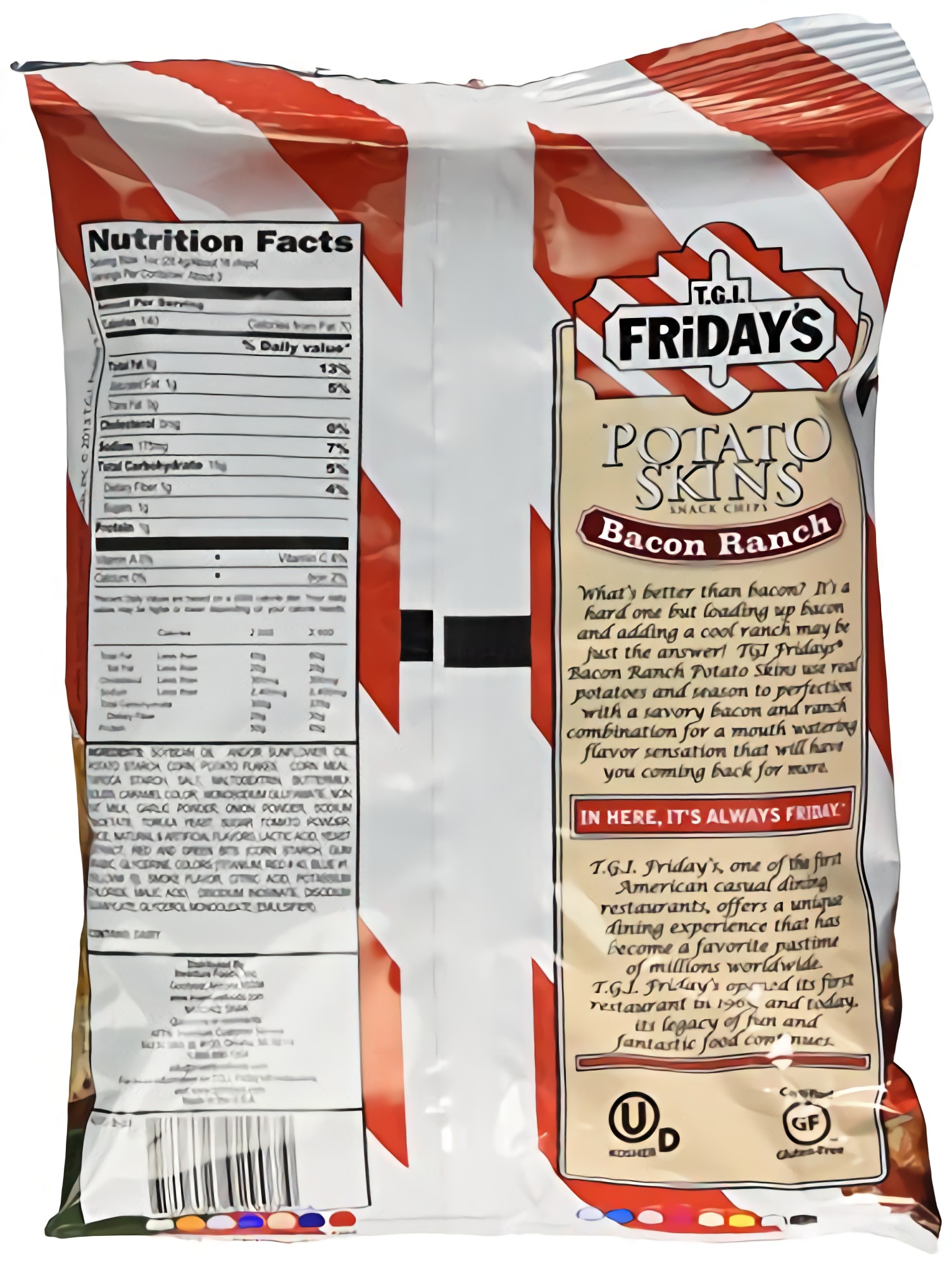 TGI Fridays Bacon Ranch Potato Skin chips, 3 Ounce -- 6 per case. 2