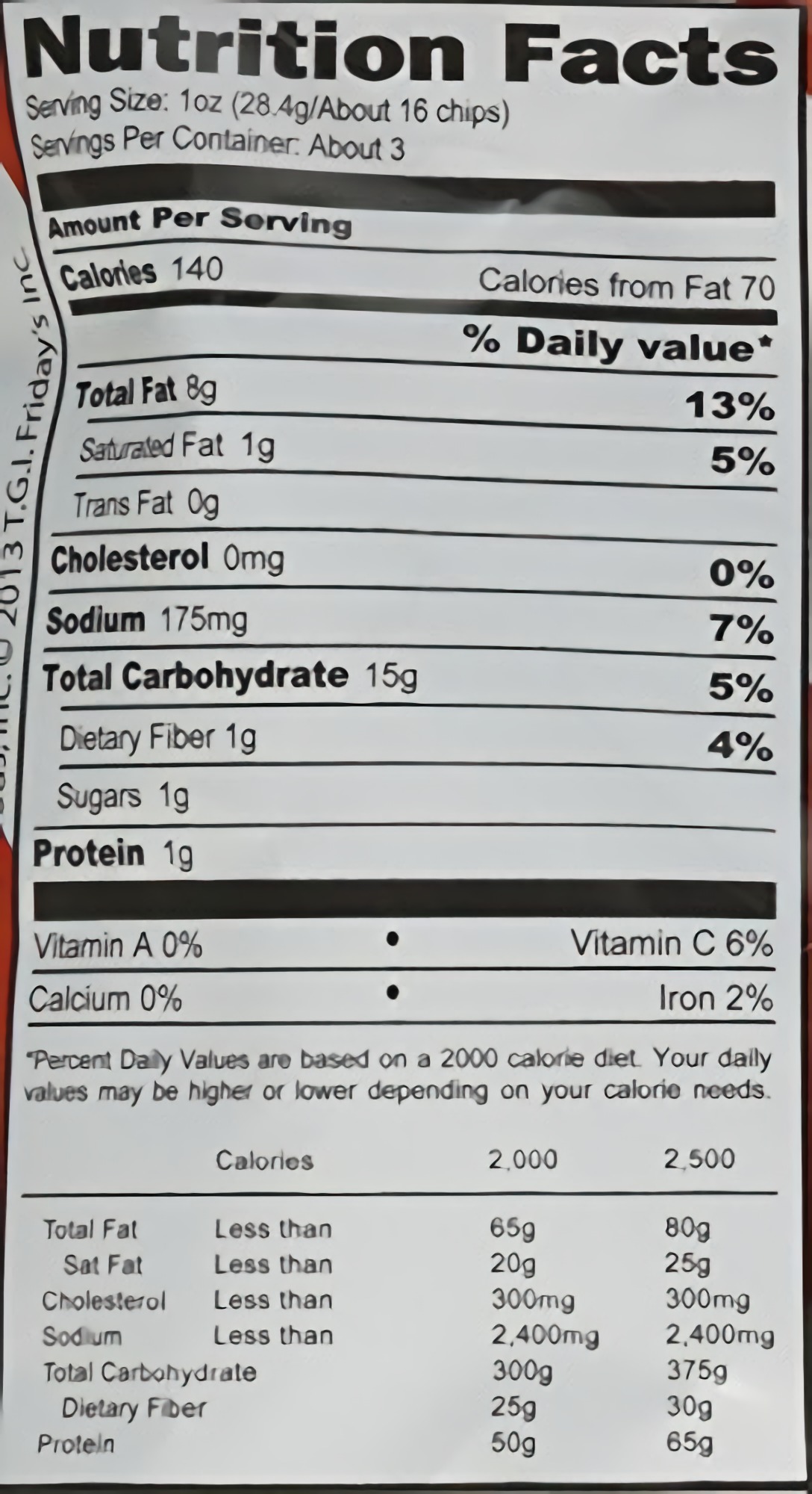 TGI Fridays Bacon Ranch Potato Skin chips, 3 Ounce -- 6 per case. 6