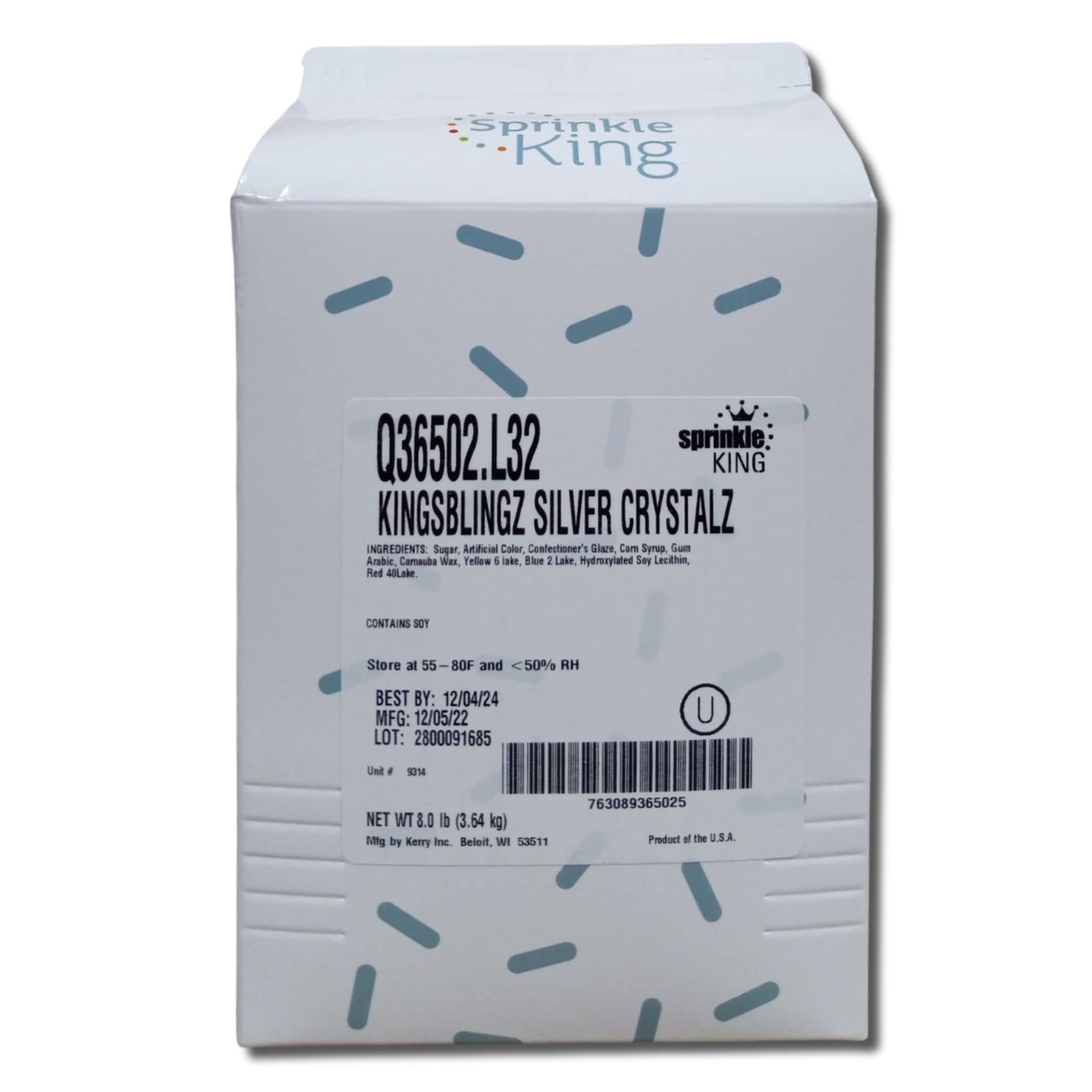 Bulk Sprinkles for Cake and Cupcake Decorating | 8 Pounds | Silver Crystal Mix