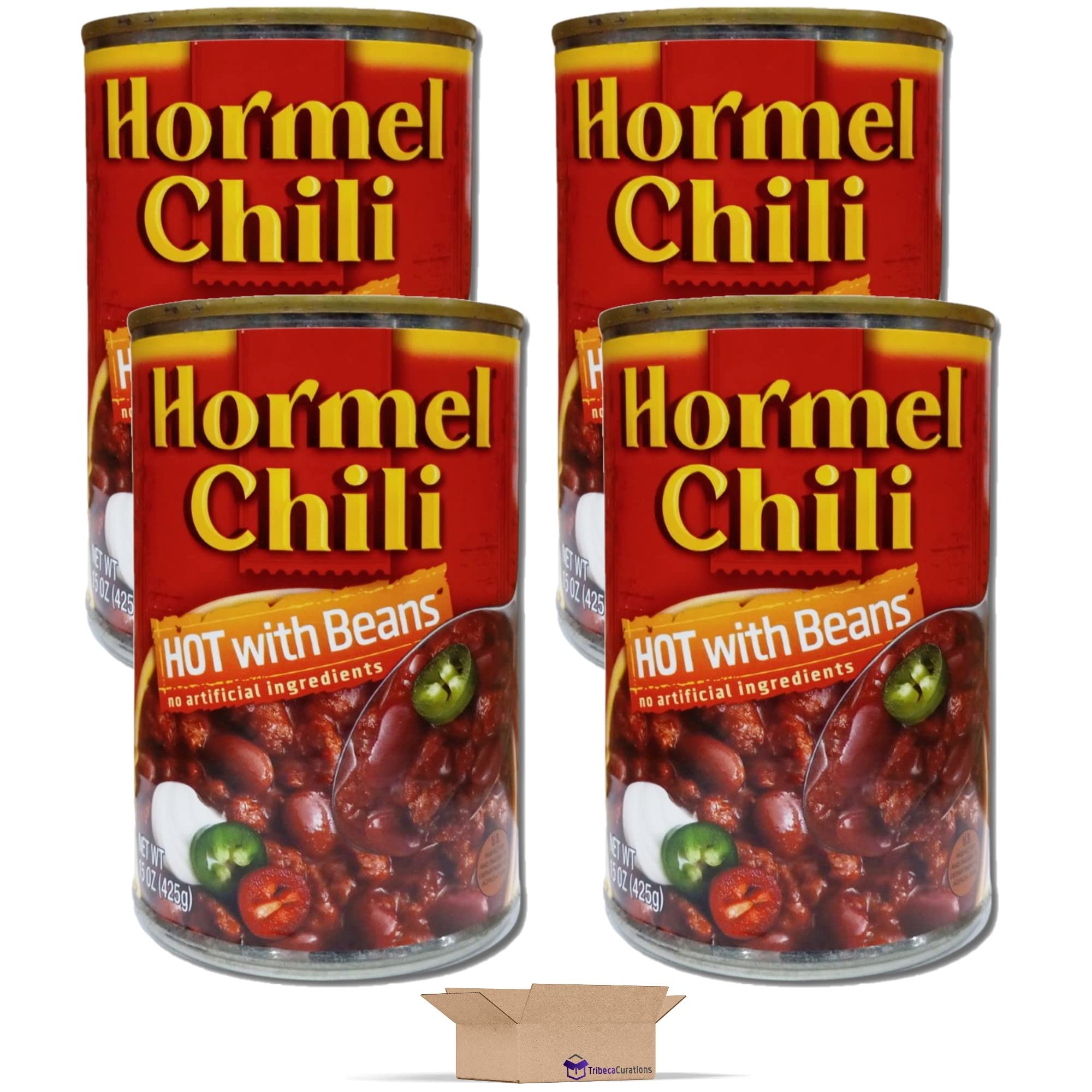 Hot Chili with Beans Value Pack   | 15 Ounce Can | Pack of 4 3