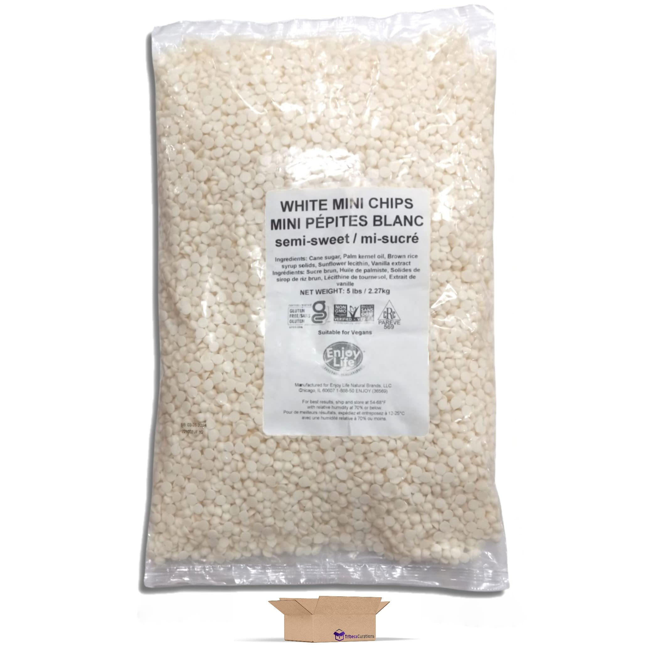 Semi-Sweet White Chocolate Mini Baking Chips | Allergy Friendly, Dairy Free, Vegan | 5 Pound Bulk Bag 6