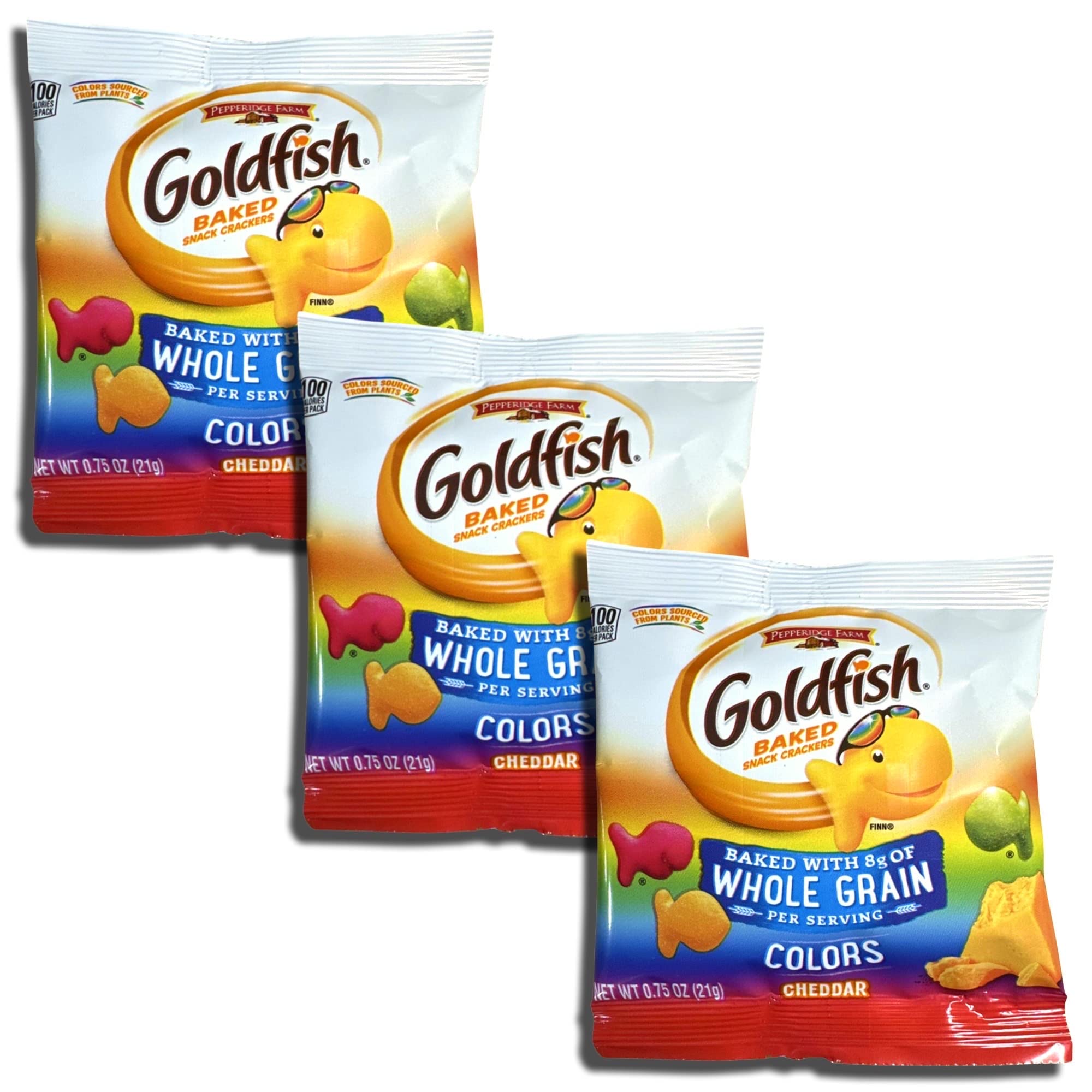 Whole Grain Multi Colored Gold Fish Shaped Crackers, Value 30 5