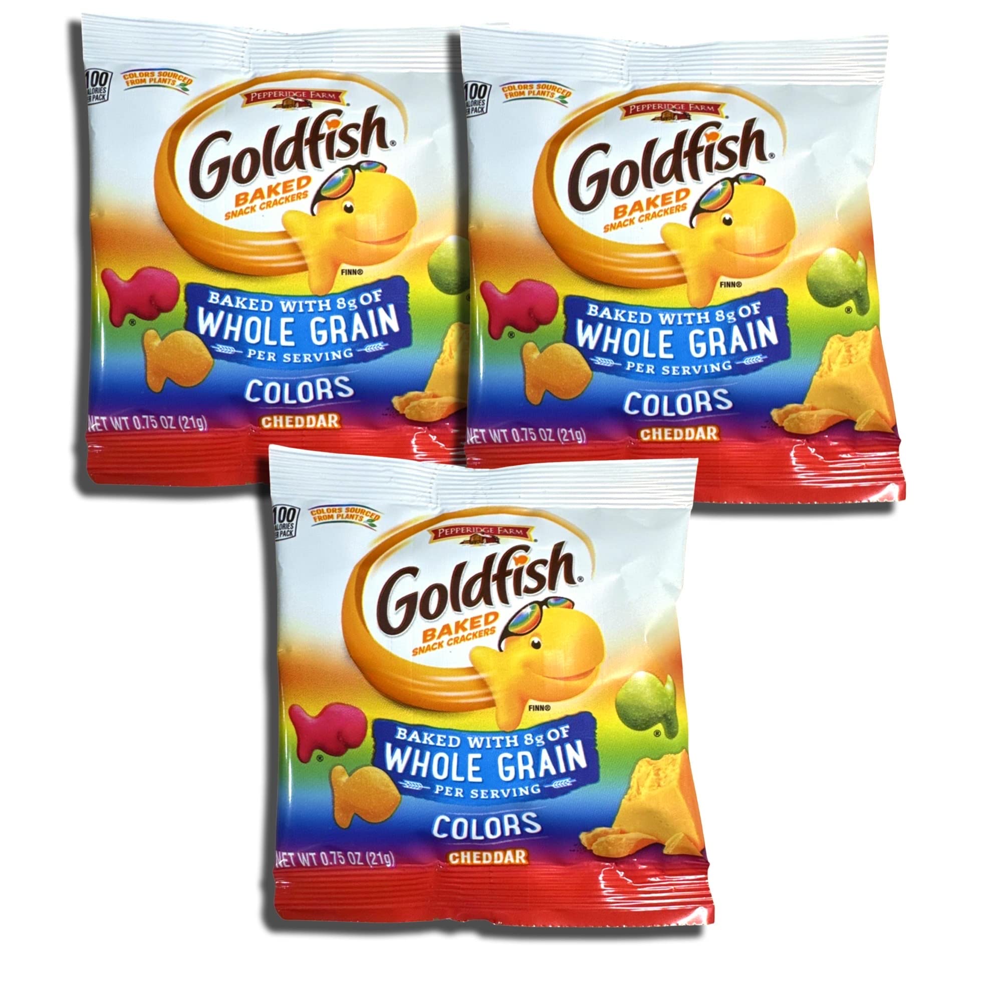 Whole Grain Multi Colored Gold Fish Shaped Crackers, Value 30 3
