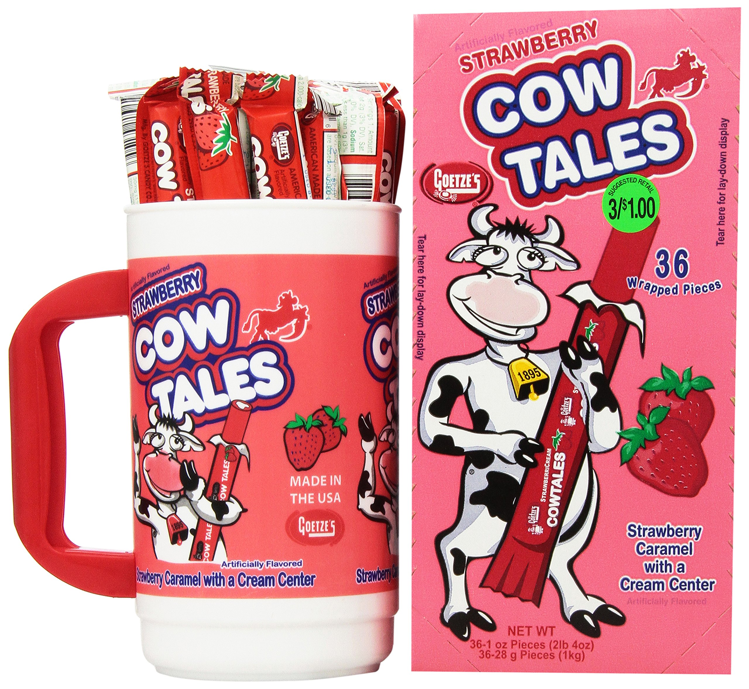 Goetze's Cow Tales Candy Tumbler, Strawberry Smoothie, 100 Count 2