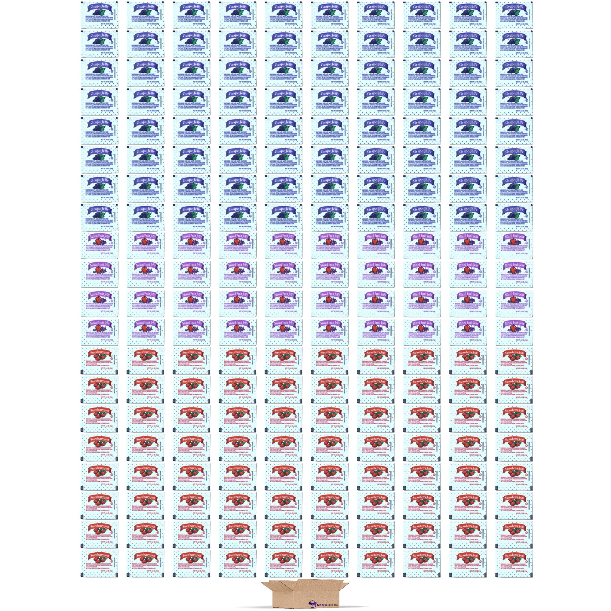 Jelly & Jam Bulk Value Pack | .5 Oz Cups | 200 Count (80 Grape, 80 Strawberry, 40 Mixed Fruit) 3