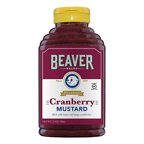 Beaver Cranberry Mustard, 13 Ounce Squeeze Bottle (Pack of 6)
