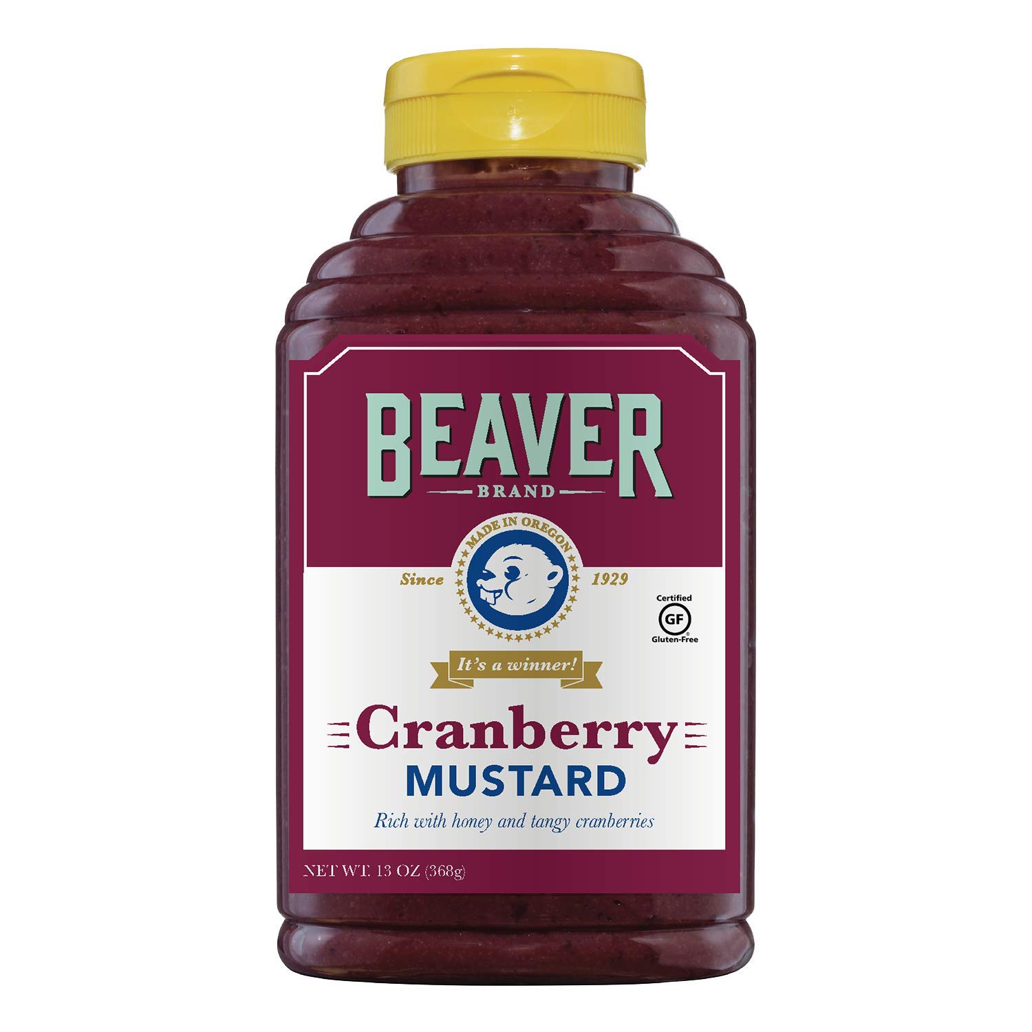 Beaver Cranberry Mustard, 13 Ounce Squeeze Bottle (Pack of 6) 2
