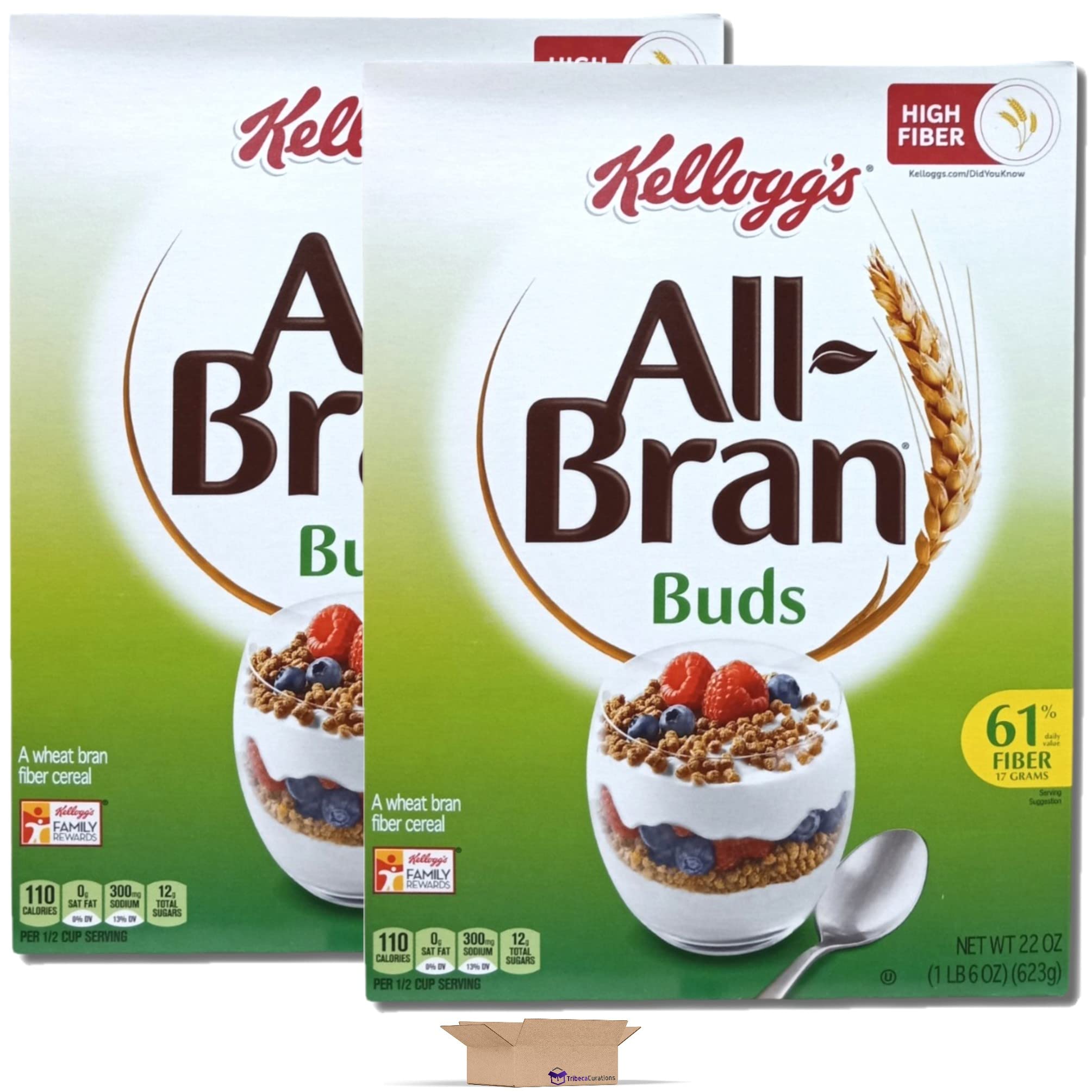 High Fiber Bran Buds Cereal Value Pack | 22 Ounce Box | Pack of 2 3