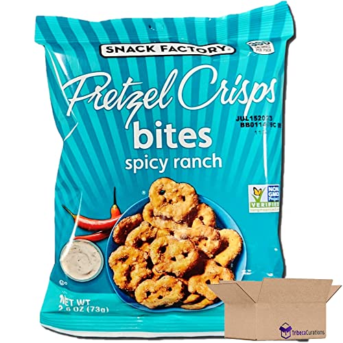 Snack Factory Spicy Ranch Pretzel Crisps Bites, 2.6 Oz, 8 Pack