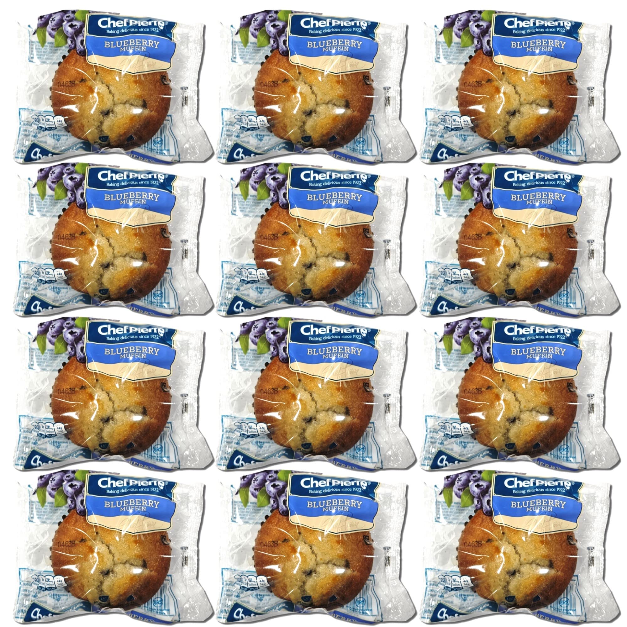 Chef Pierre Blueberry Muffins Individually Wrapped 4 Oz, 12 Pack