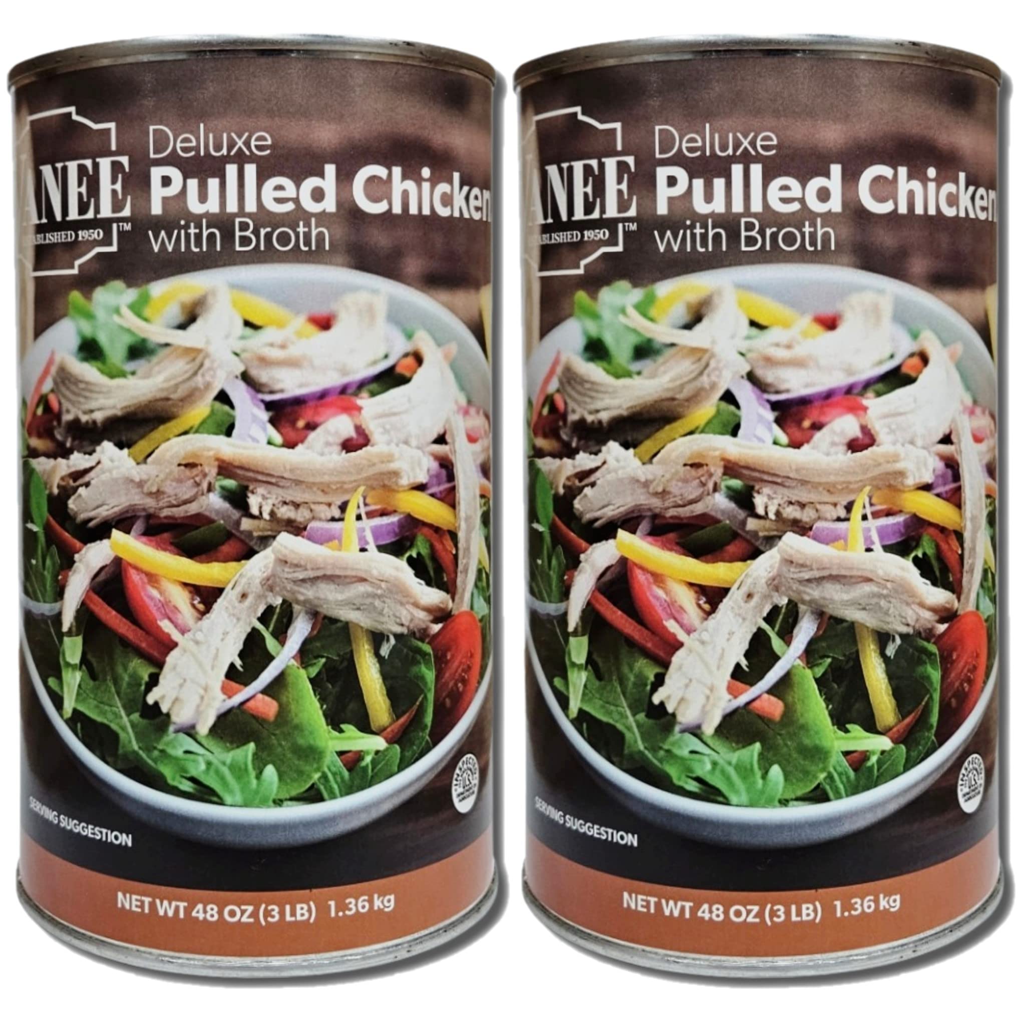Vanee Deluxe Pulled Chicken with Broth Value Pack | 48 Ounce Can | Pack of 2 6