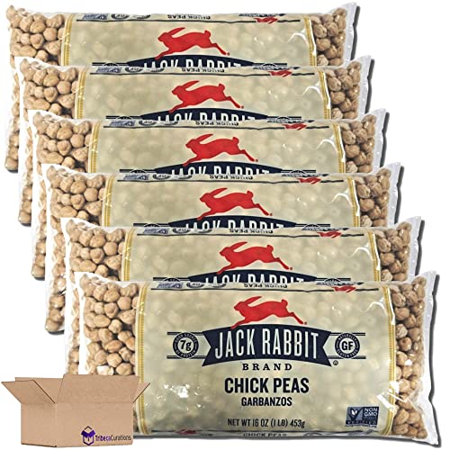 Jack Rabbit Chick Peas Value Pack   | 16 Ounce Bag | Pack of 6