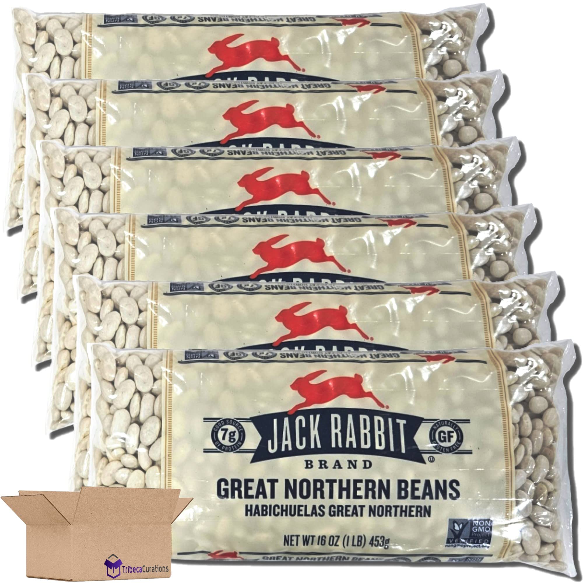 Jack Rabbit Great Northern Beans Value Pack   | 16 Ounce Bag | Pack of 6 2