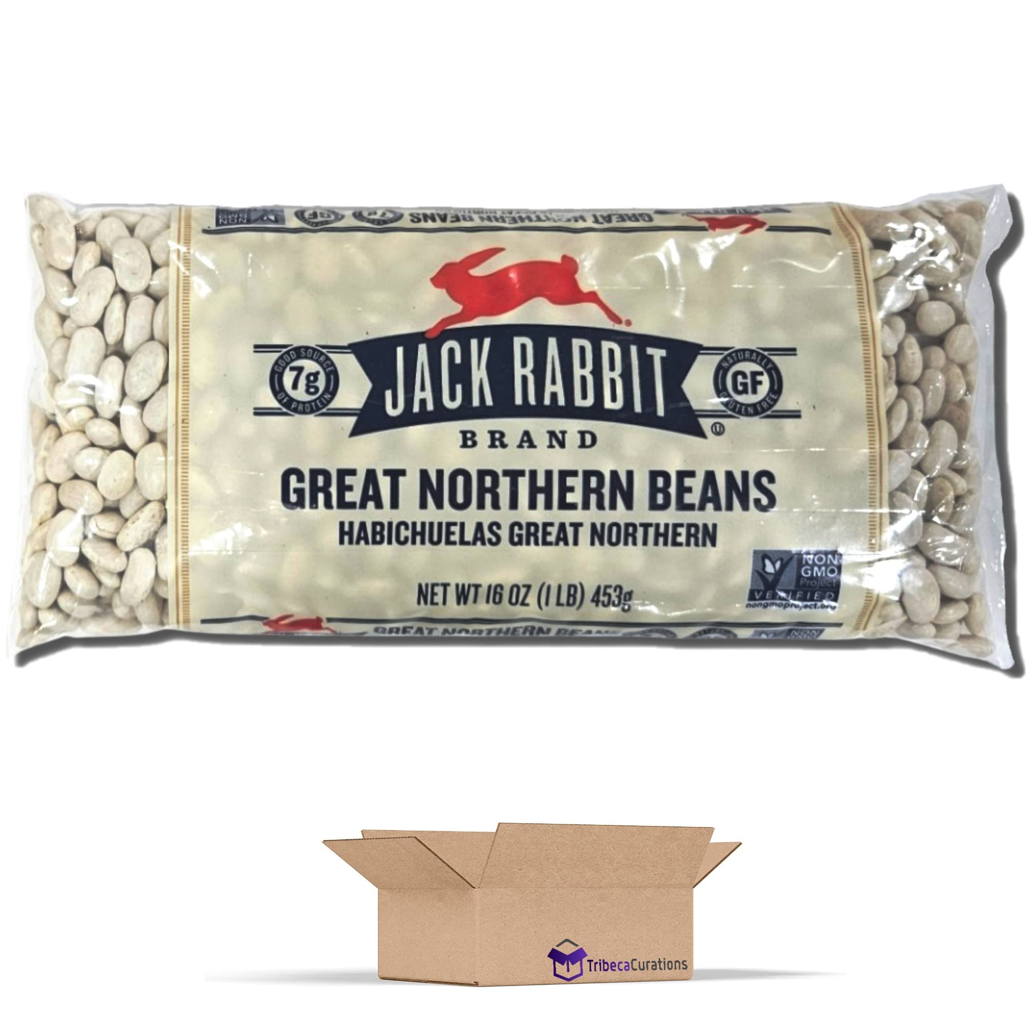Jack Rabbit Great Northern Beans Value Pack   | 16 Ounce Bag | Pack of 6 3