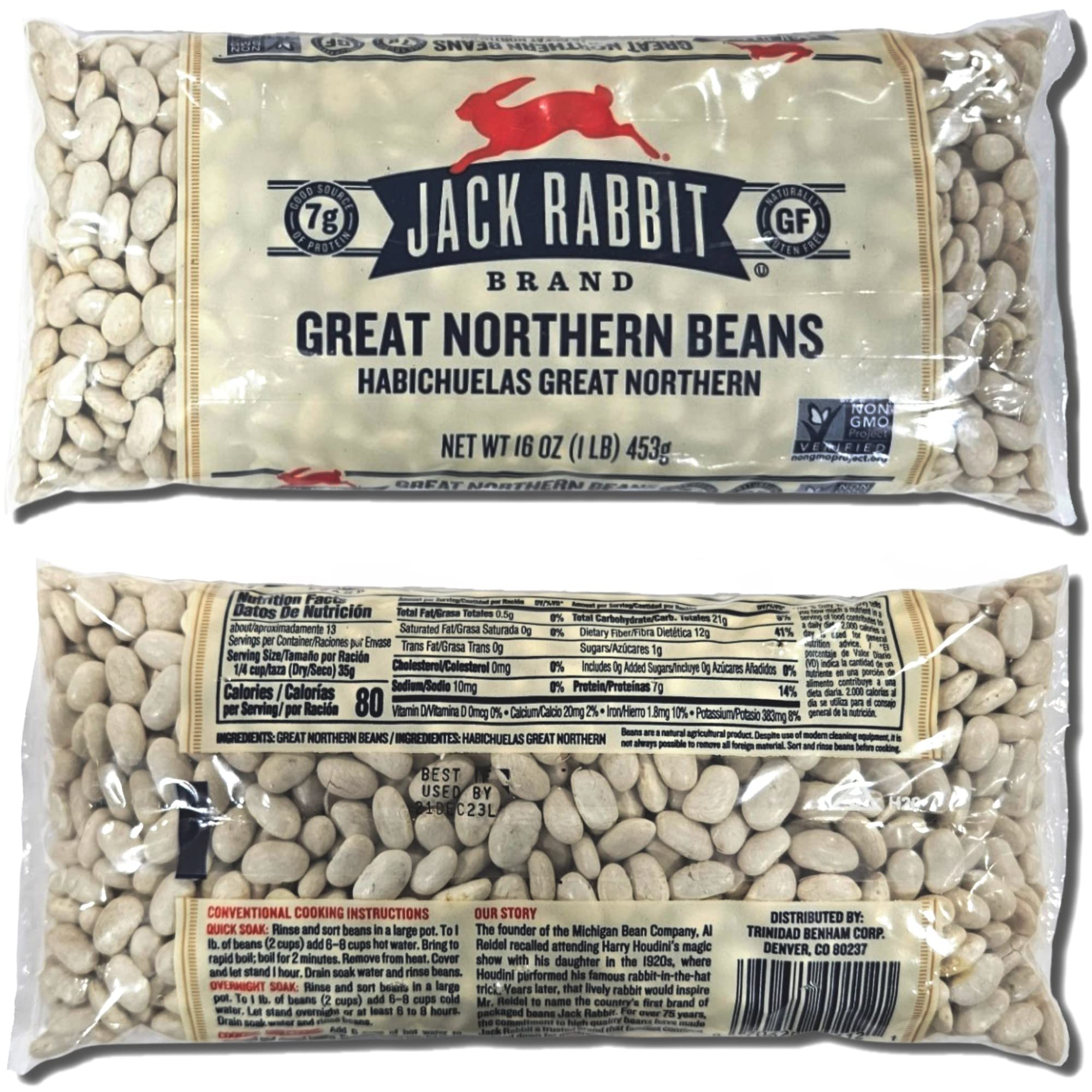Jack Rabbit Great Northern Beans Value Pack   | 16 Ounce Bag | Pack of 6 5