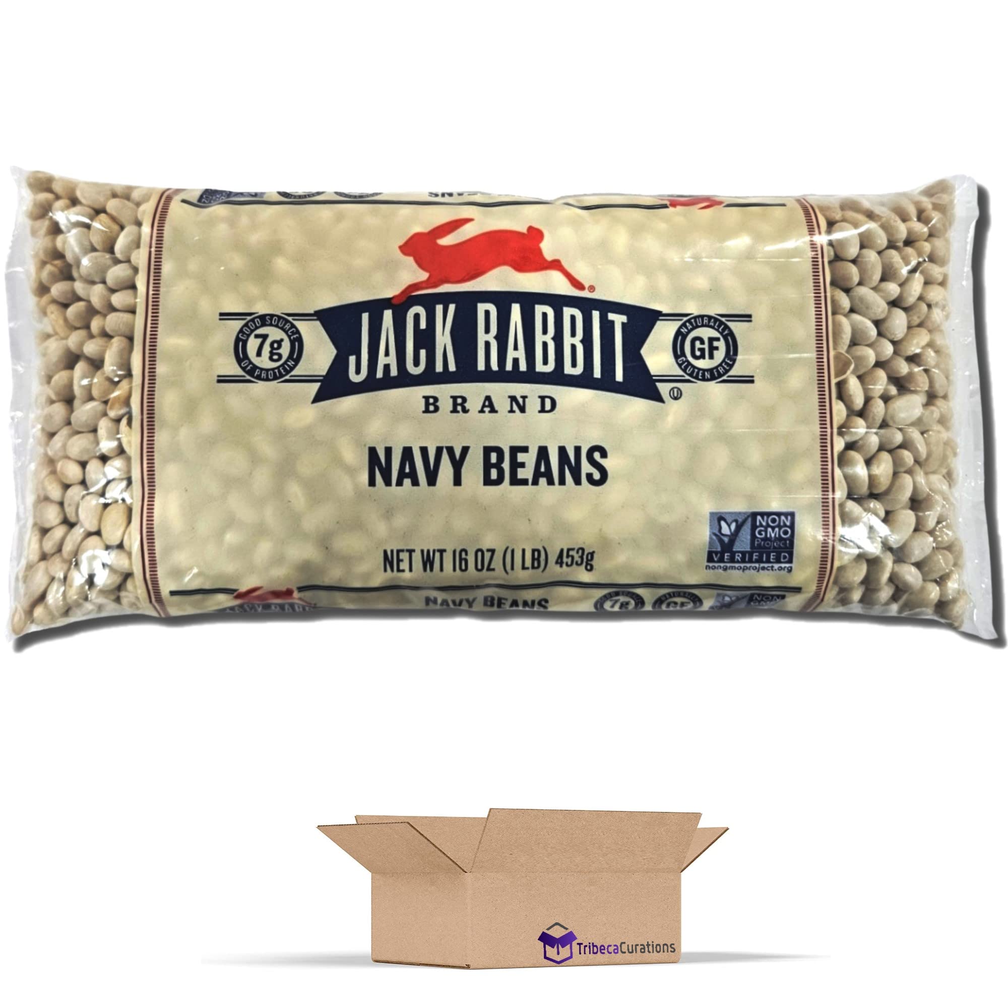 Jack Rabbit Navy Beans Value Pack   | 16 Ounce Bag | Pack of 6 3