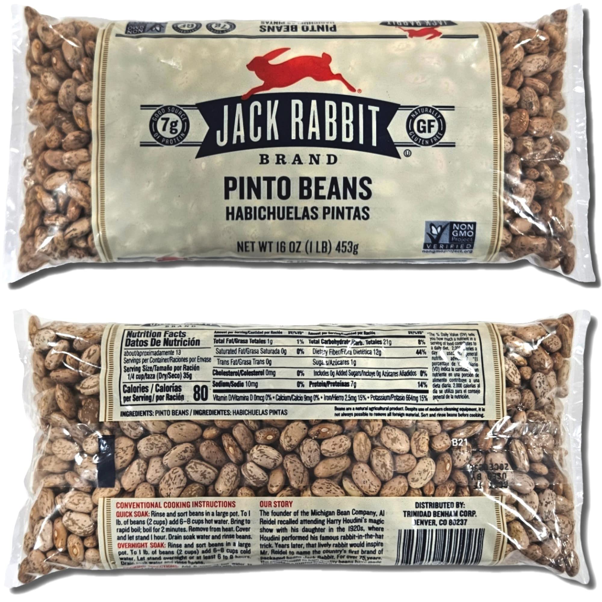 Jack Rabbit Pinto Beans, 16 Oz | Pack of 6 5