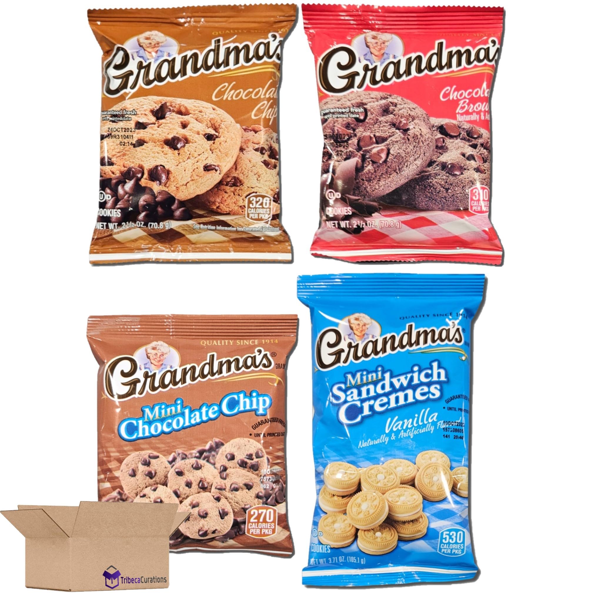 Grandma Chocolate & Vanilla Snack Variety Pack - Pack of 24 Chocolate Chip, Brownie Chip and Mini Chocolate & Vanilla Sandwich Creams 3