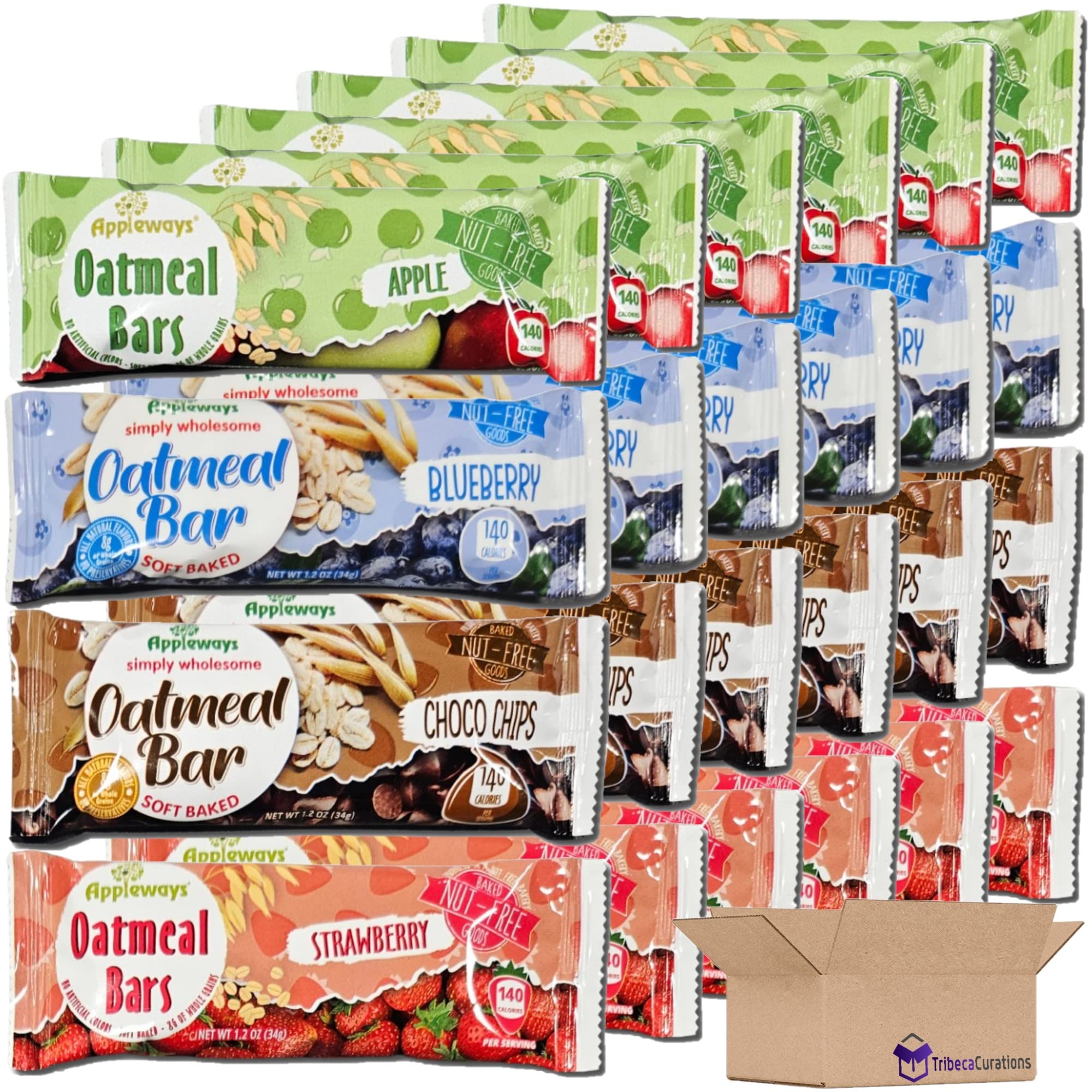Appleways Oatmeal Bar Value Pack | 1.2 Ounce | Pack of 24 (Variety Pack) 2