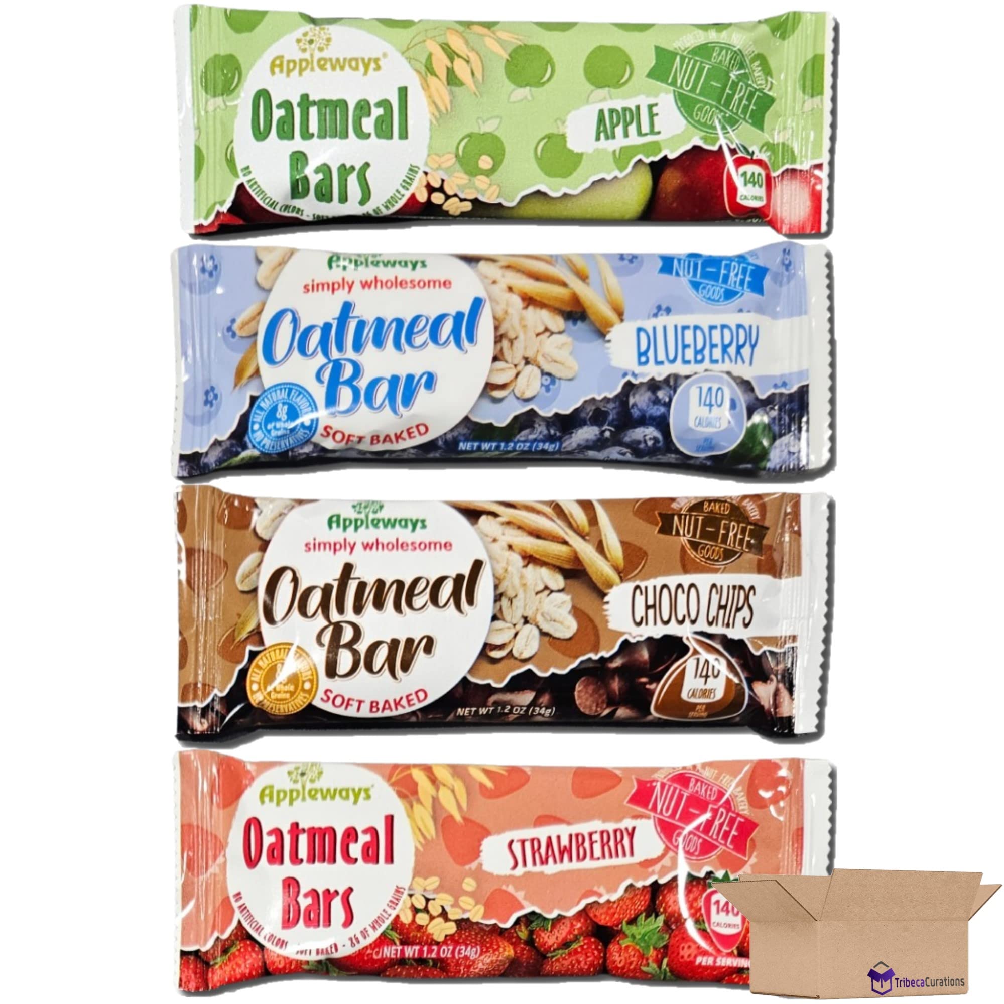 Appleways Oatmeal Bar Value Pack | 1.2 Ounce | Pack of 24 (Variety Pack)