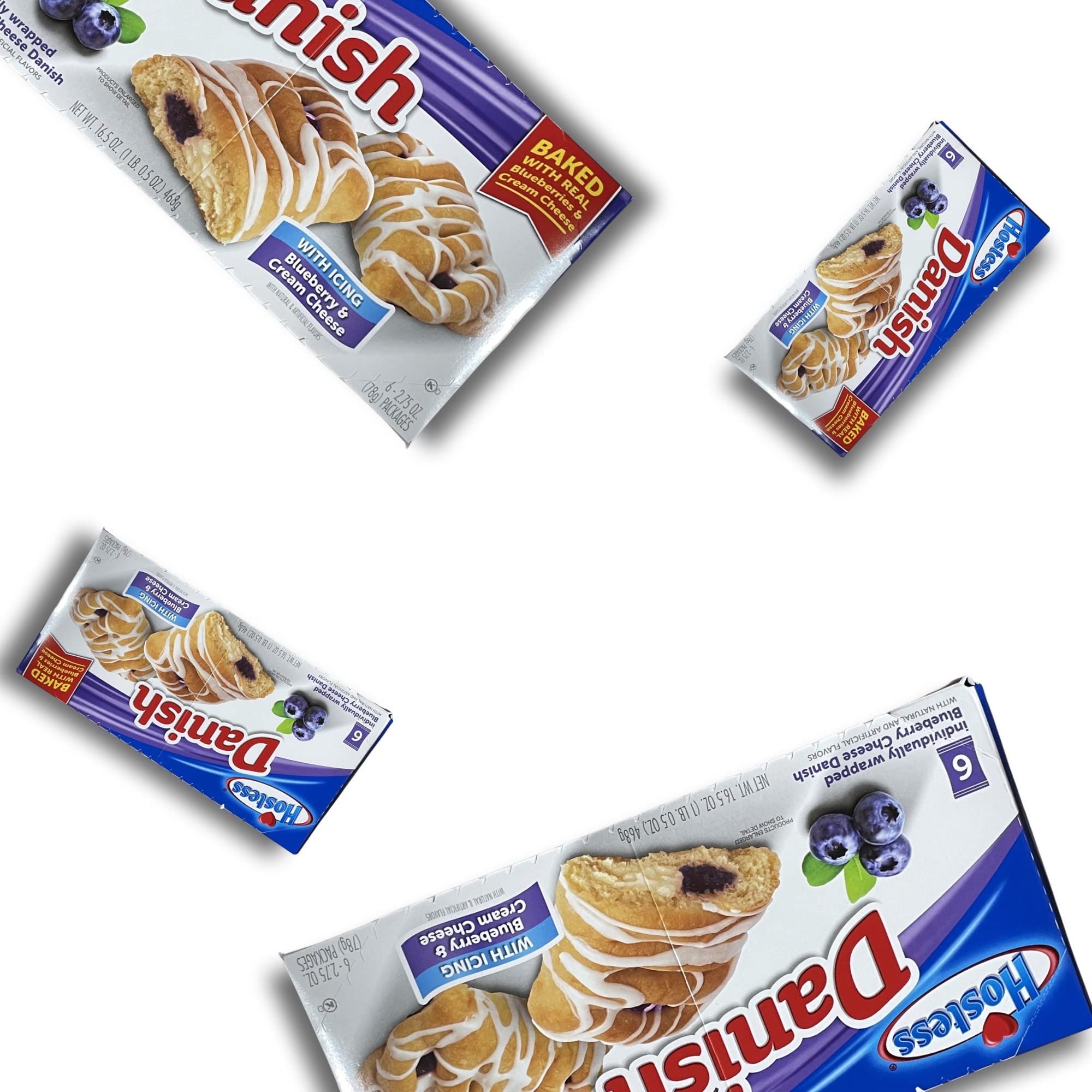 Hostess Blueberry Danish Value Pack | Individually Wrapped | 6 Count Box | Pack of 3 (18 Total Danish) 4