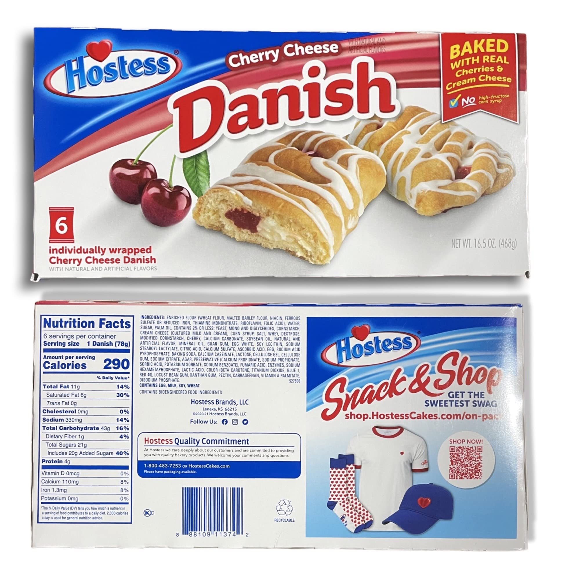 Hostess Blueberry & Cherry Danish Combo Pack | Individually Wrapped | 6 Count Box | Pack of 4 (24 Total) 4