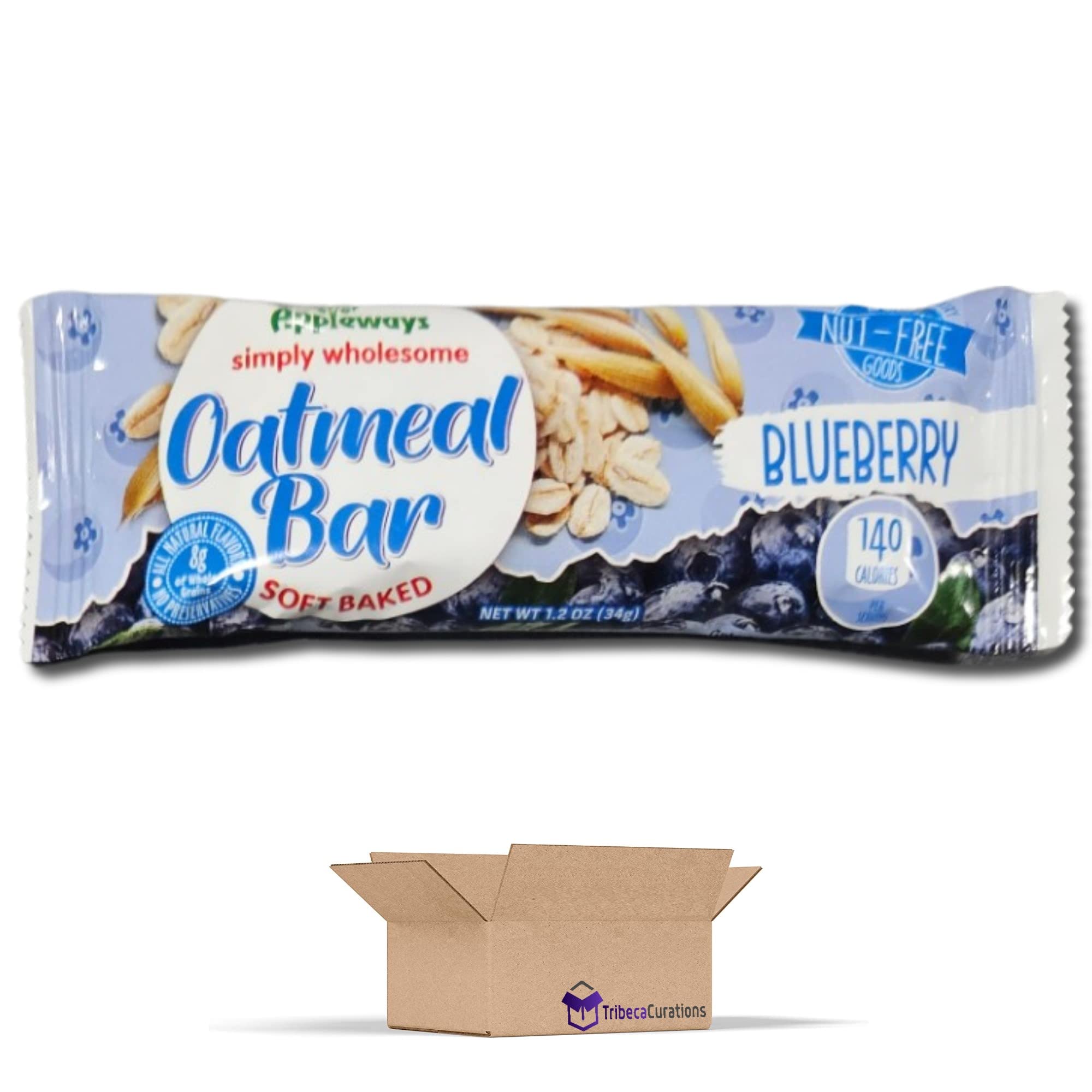 Appleways Blueberry Oatmeal Bar School Snacks | 1.2 Ounce | Pack of 24 3