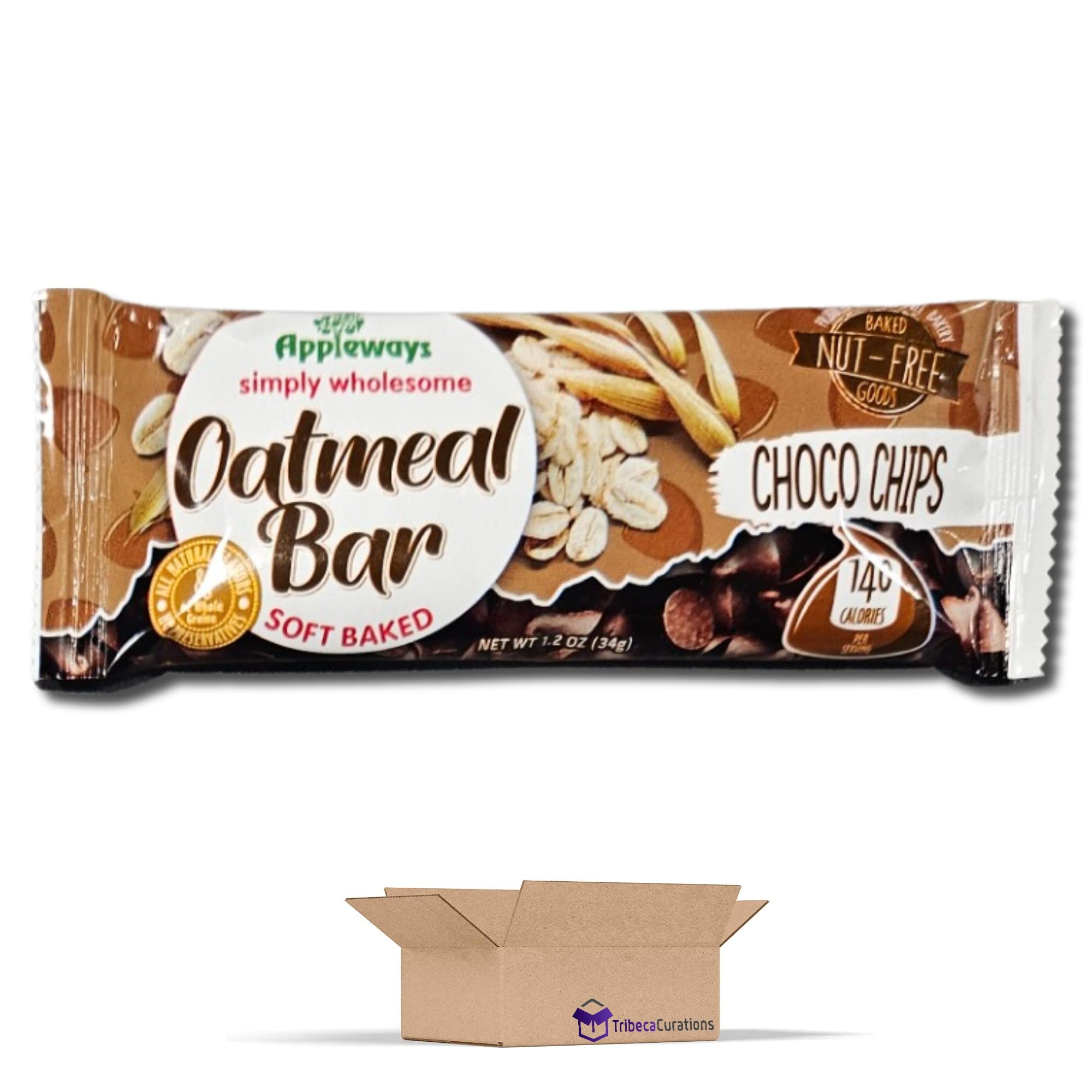 Appleways Chocolate Chip Oatmeal Bar School Snacks | 1.2 Ounce | Pack of 24 3