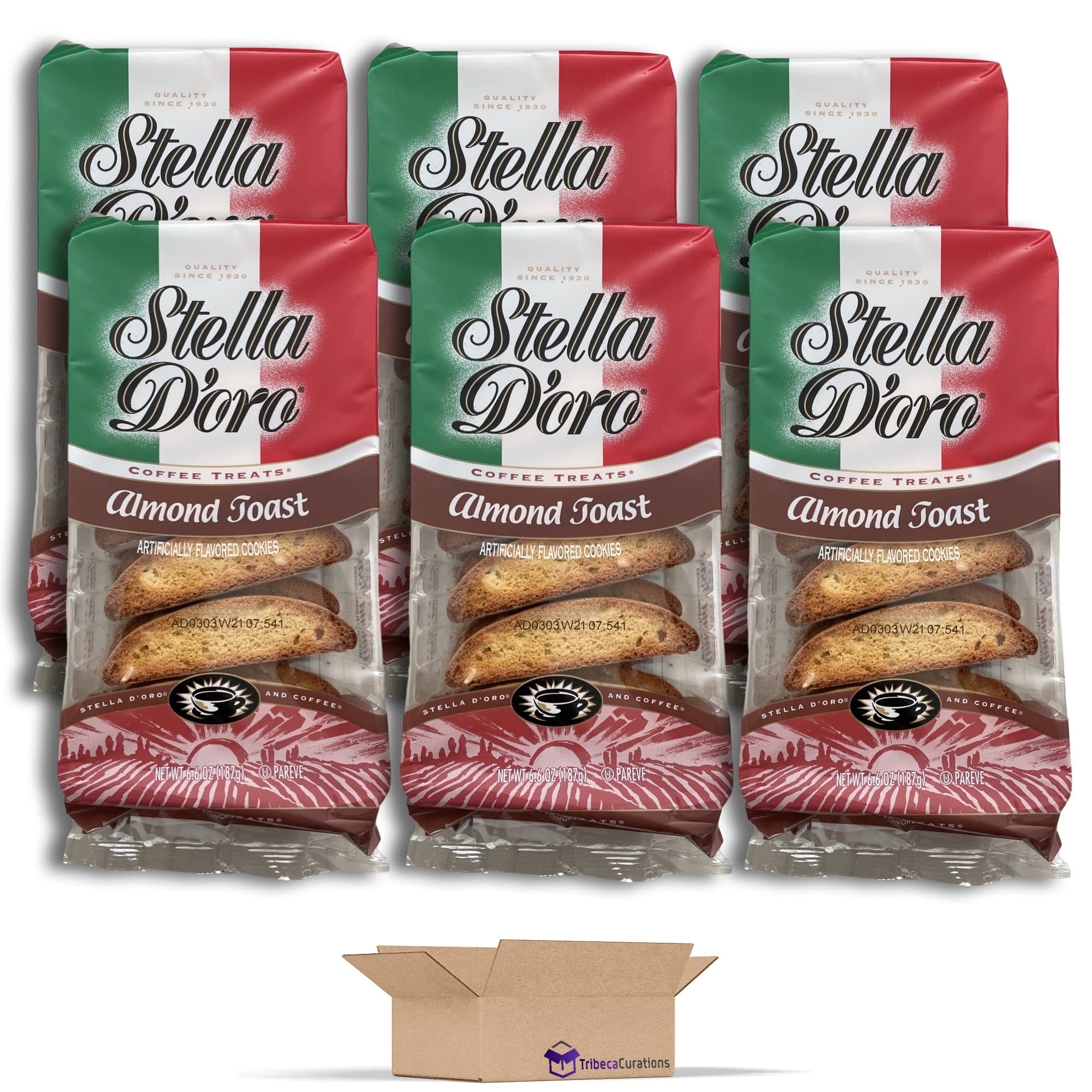 Stella D'oro Almond Toast Cookie Value Pack | 6.6 Ounce | Pack of 6