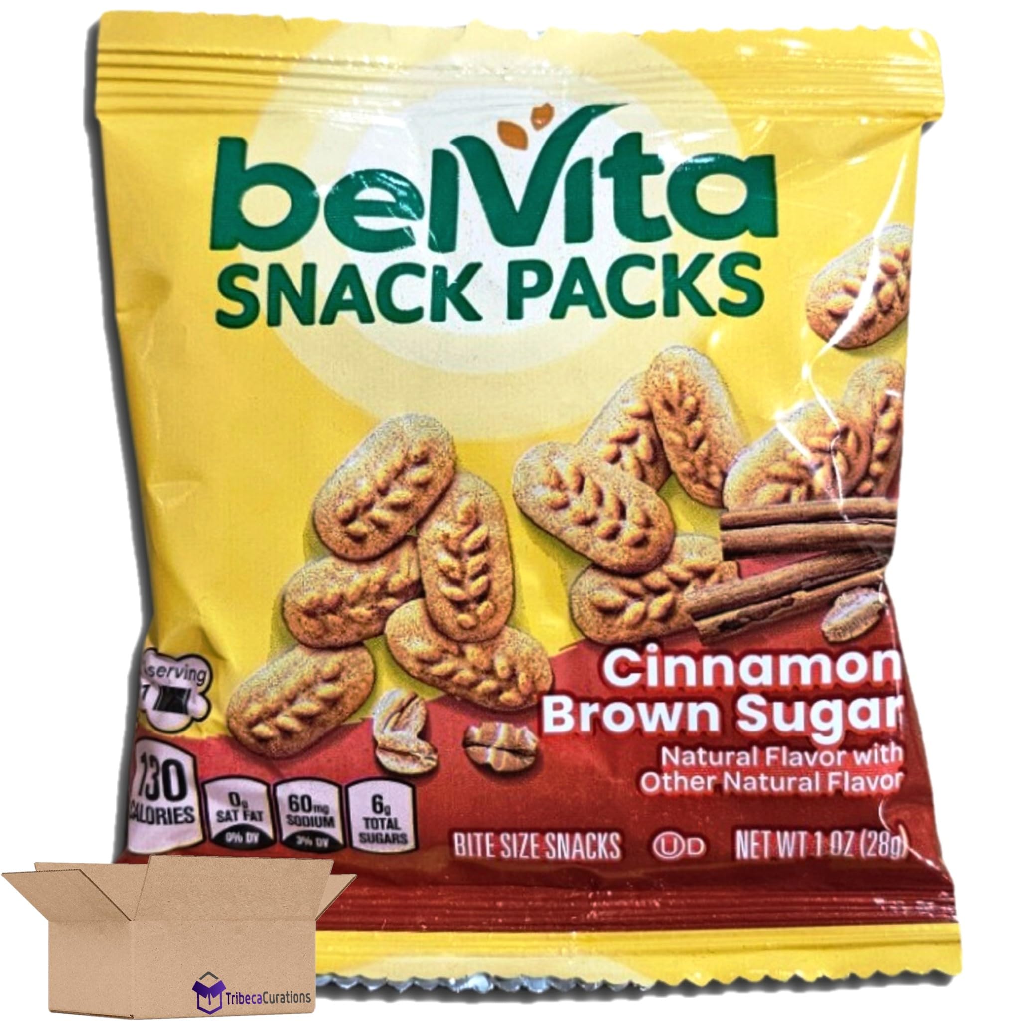 Belvita Snack Packs Value Pack School Smart Snacks | Cinnamon Brown Sugar, 60 Packs