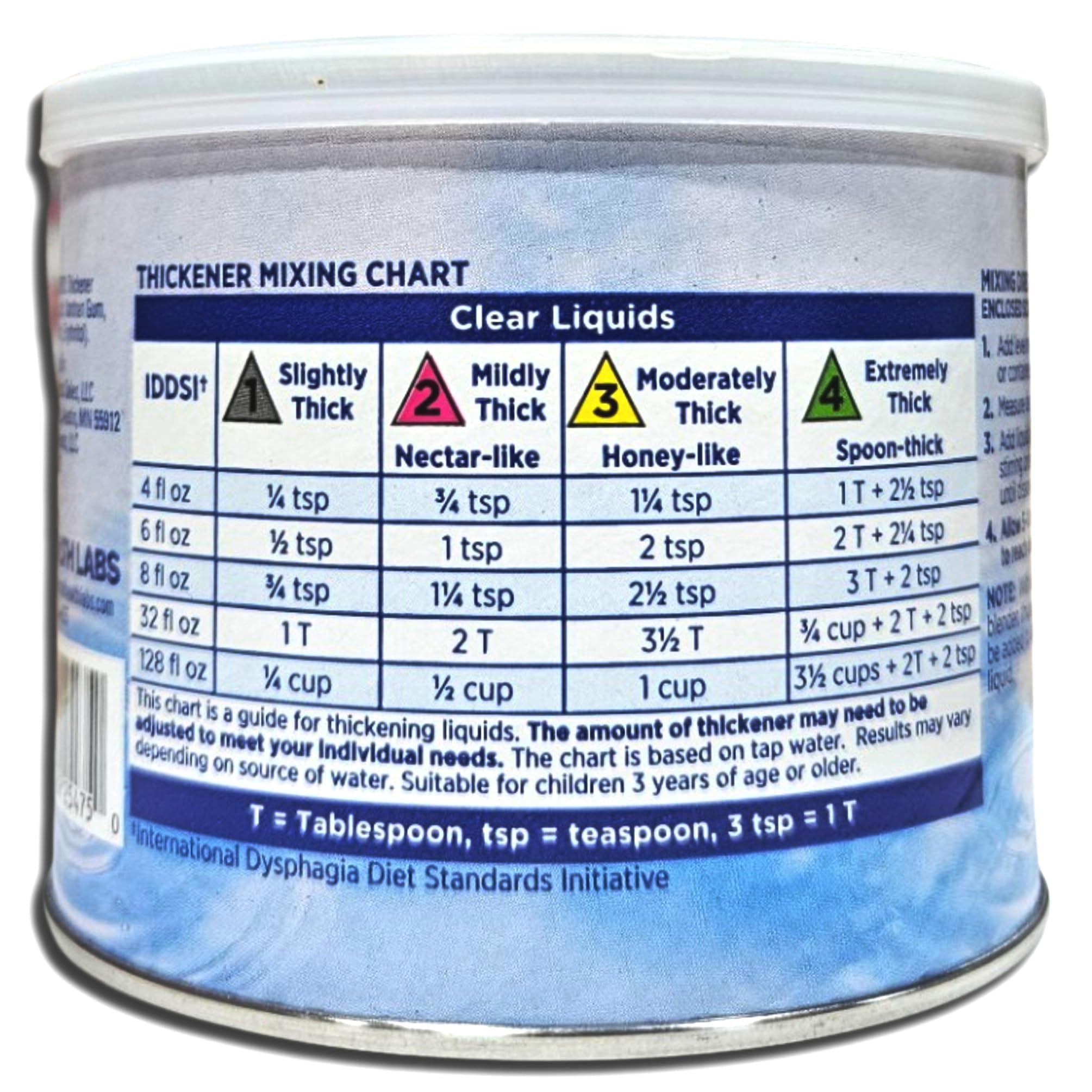 Clear Instant Food & Beverage Thickening Powder Value Pack | 4.44 Ounce Can | Pack of 4 5