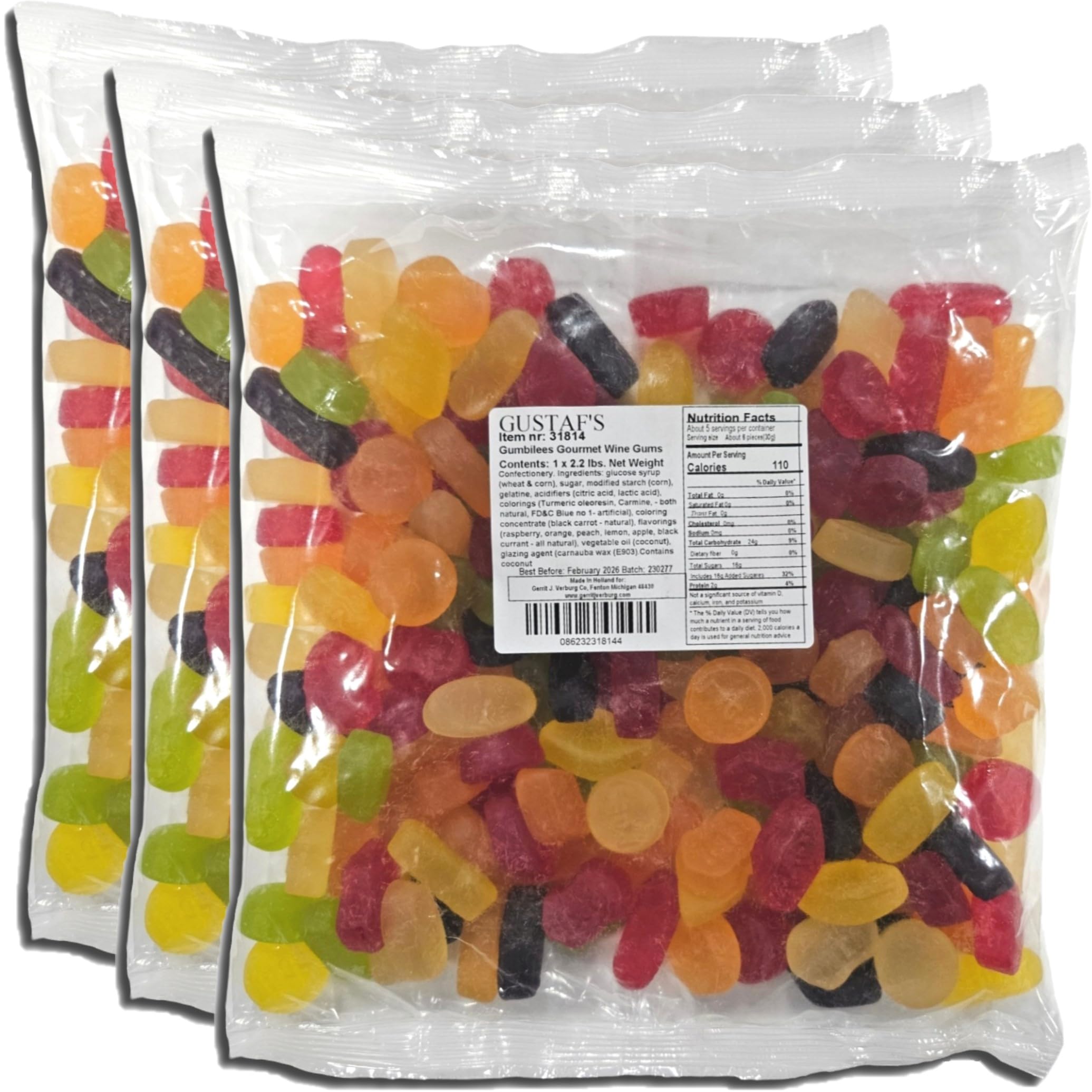 Gustaf's Wine Gums Gummy Candy Value Pack   | 2.2 Pound Bulk Bag | Pack of 3 (6.6 Pounds Total) 5