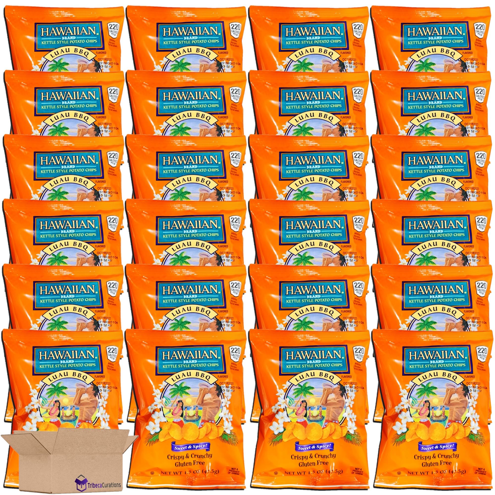 Hawaiian Kettle Style Potato Chips Value Pack | Luau BBQ   1.5 Ounce Bag | Pack of 24 2