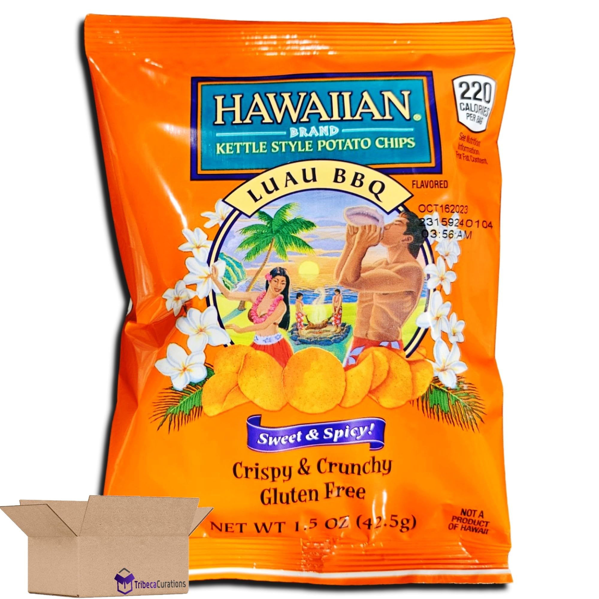 Hawaiian Kettle Style Potato Chips Value Pack | Luau BBQ   1.5 Ounce Bag | Pack of 24 3