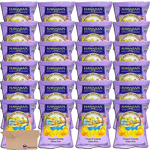 Hawaiian Kettle Style Potato Chips Value Pack | Sweet Maui Onion   1.5 Ounce Bag | Pack of 24