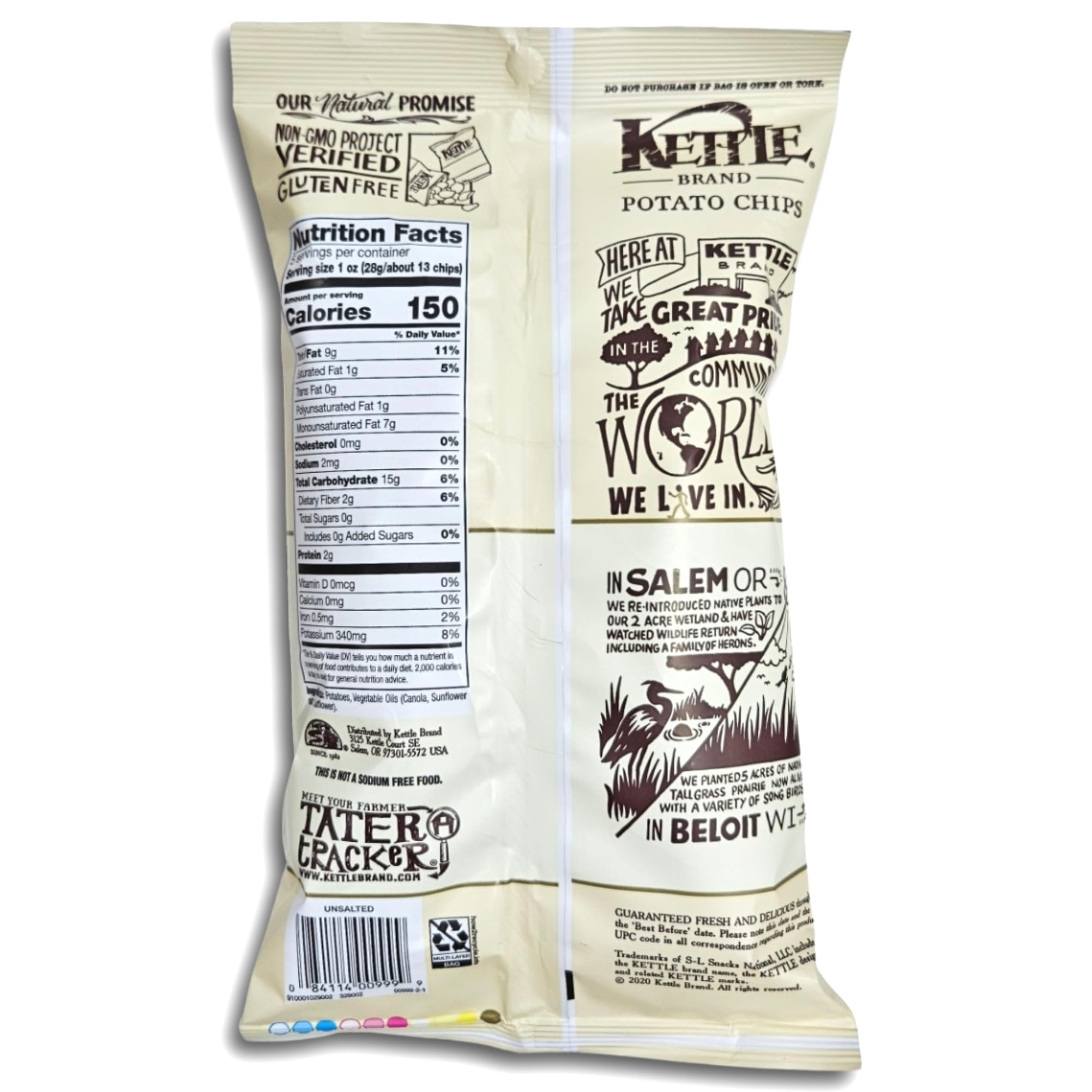 Kettle Brand Unsalted Potato Chips 5 Oz Bag | Pack of 5 4