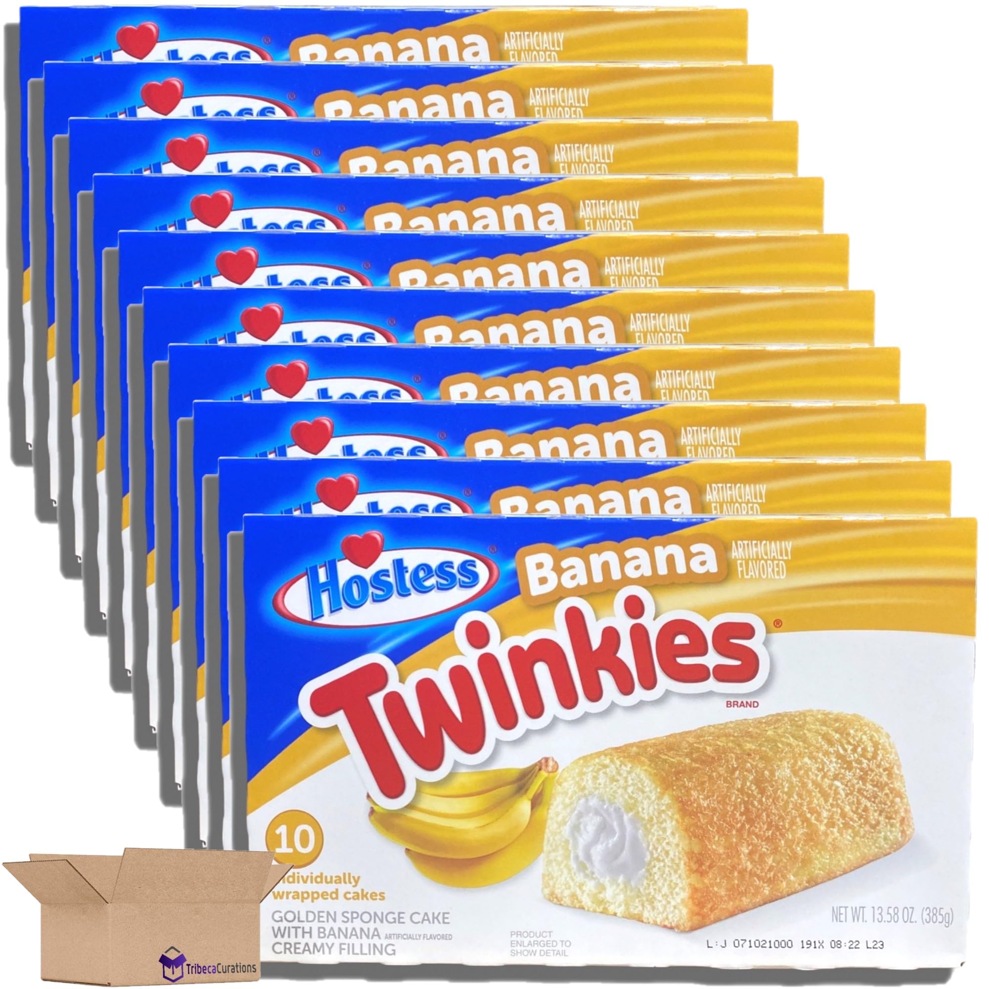 Hostess Banana Twinkies Bulk Value Pack   | 10 Count Box | Pack of 10 (100 Total Twinkies)