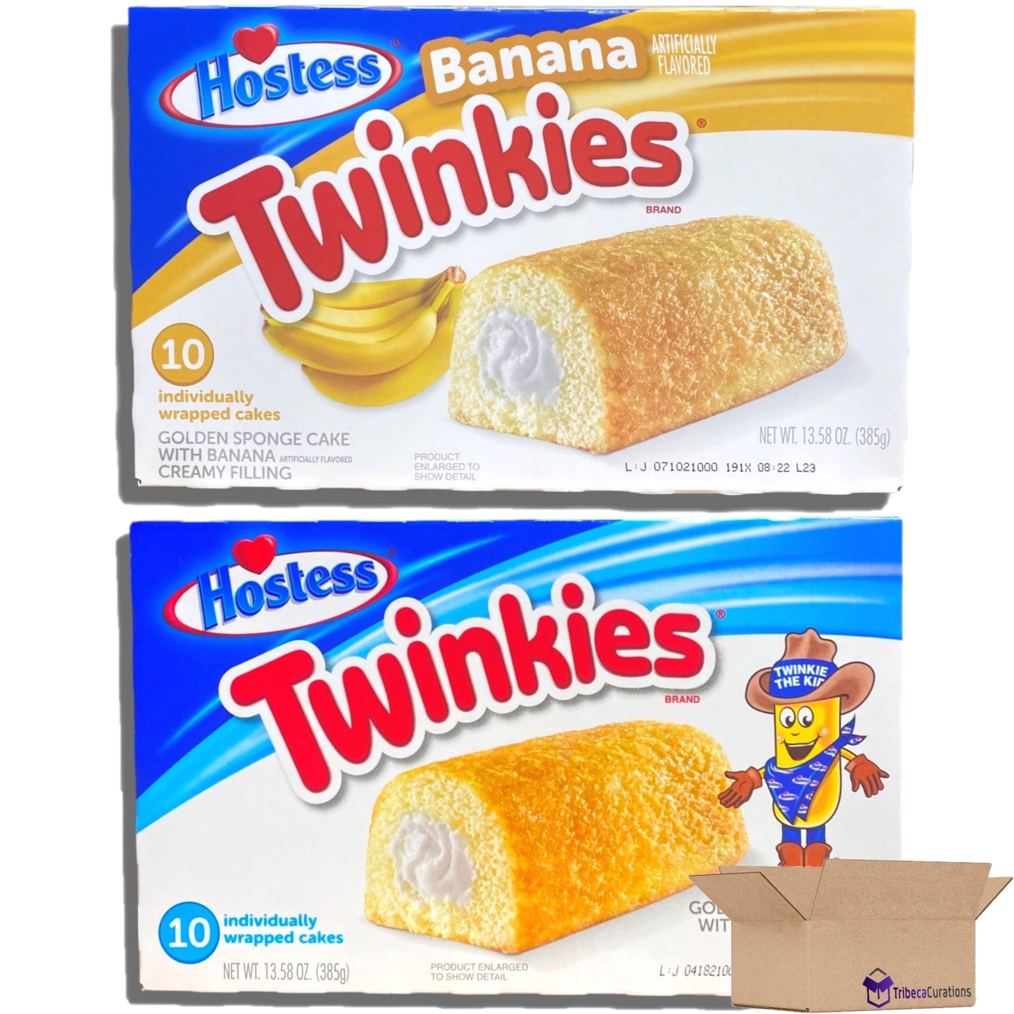Hostess Banana & Original Twinkies Bulk Combo Pack   | 10 Count Box | Pack of 10 (100 Total 3