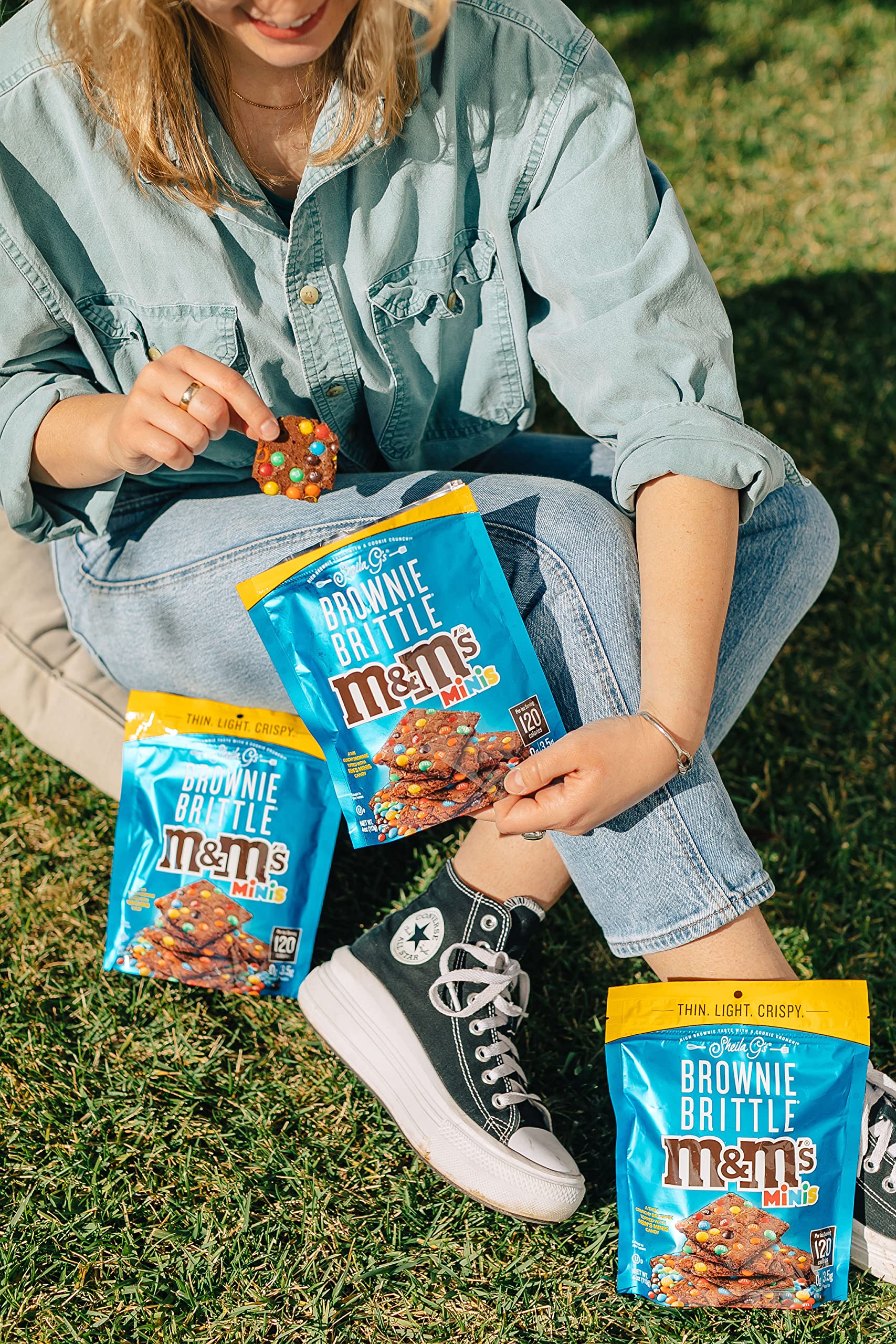 Brownie Brittle Sheila G's M&M Sweet Chocolate Crispy Snack-Rich Brownie Taste with a Cookie Crunch- 4 Oz Bag,(Pack of 6) 4