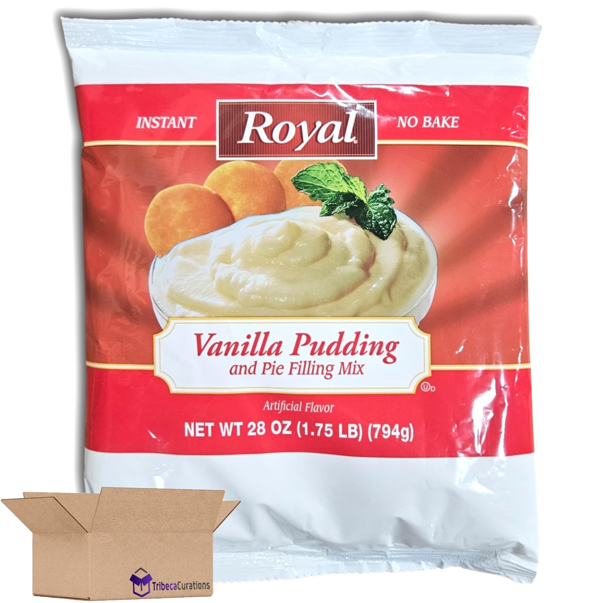Royal Vanilla Pudding & Pie Filling Instant No Bake Mix Value Pack   | 28 Ounce Bag | Pack of 2 3