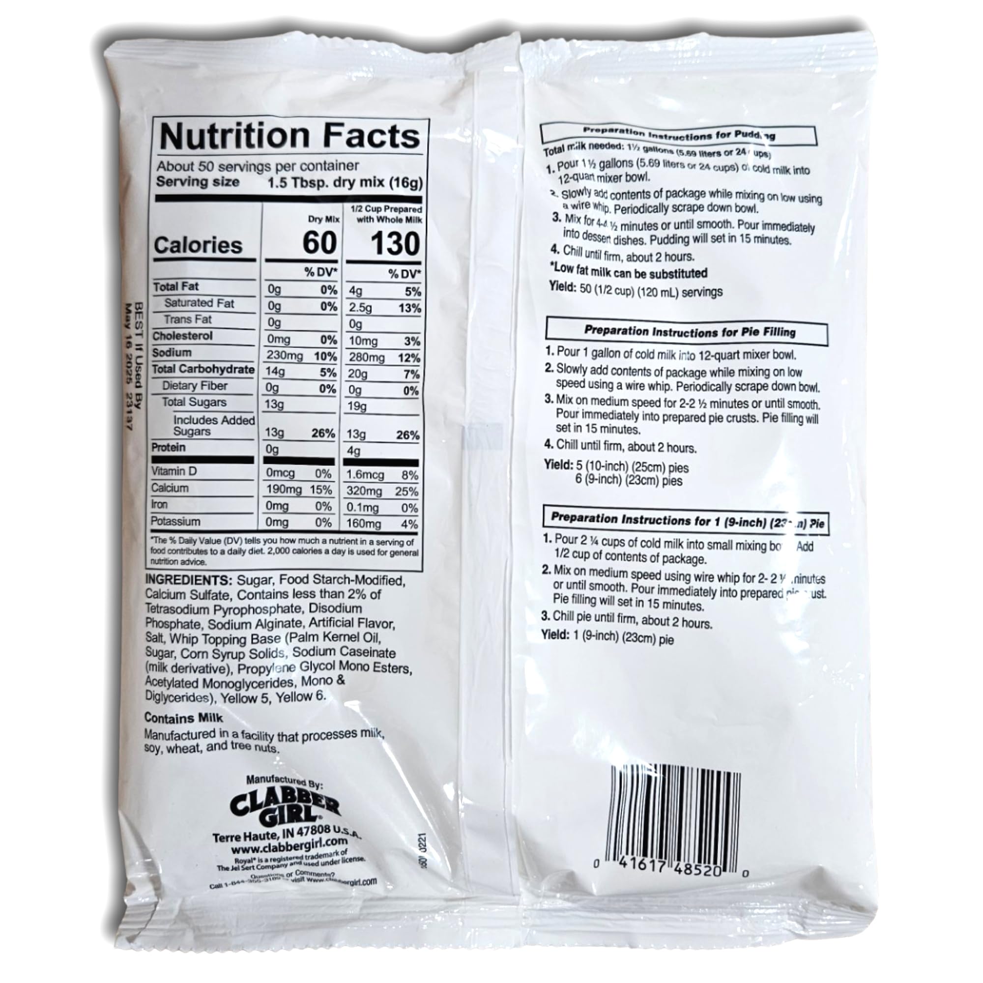 Royal Vanilla Pudding & Pie Filling Instant No Bake Mix Value Pack   | 28 Ounce Bag | Pack of 2 4