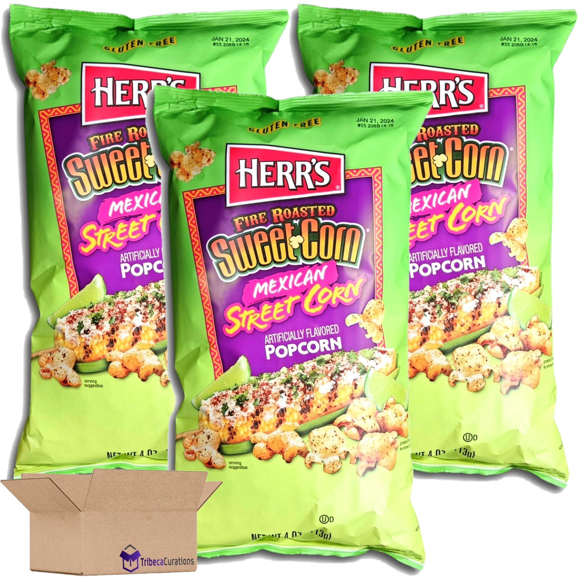 Herr's Fire Roasted Sweet Corn Mexican Street Corn Popcorn, Big Bags | Pack of 3 2